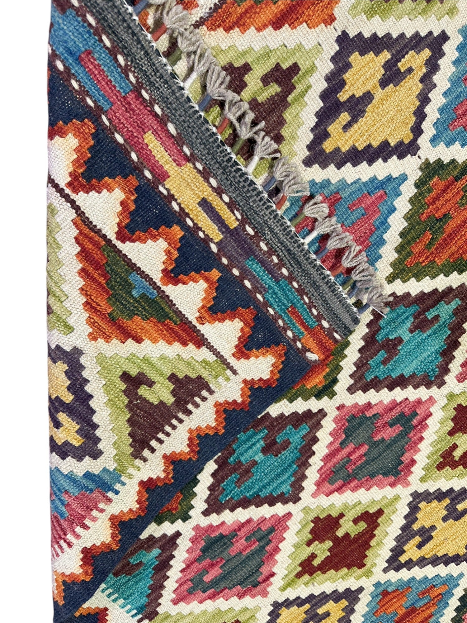 Hand-Woven Afghani Kilim Wool Rug 4'1" x 6'1"