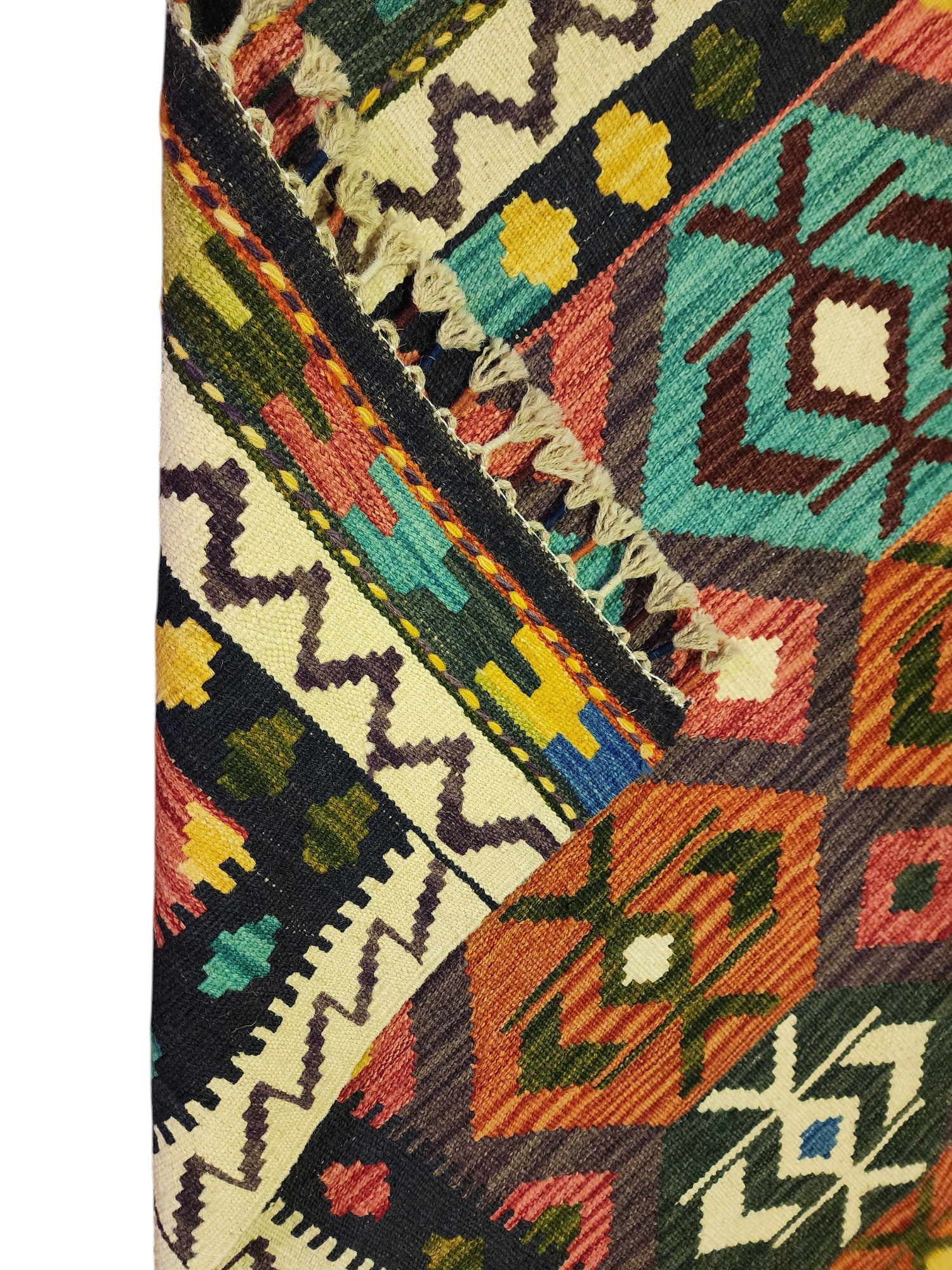Hand-Woven Afghani Kilim Wool Rug 3'3" x 5'