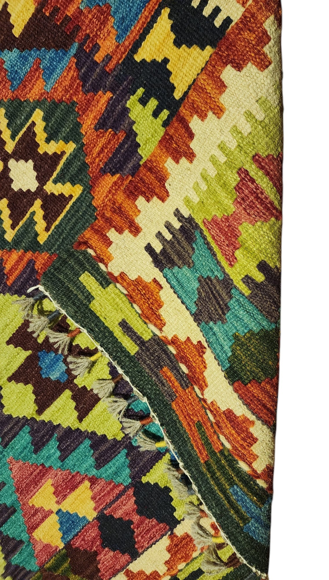 Hand-Woven Afghani Kilim Wool Rug 2'9" x 4'