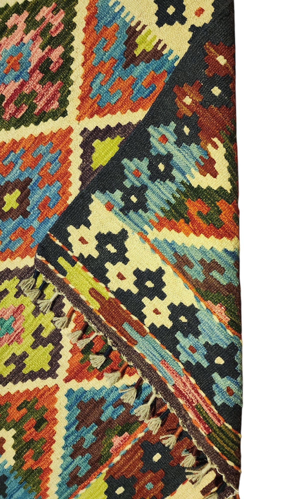 Hand-Woven Afghani Kilim Wool Rug 2'9" x 4'