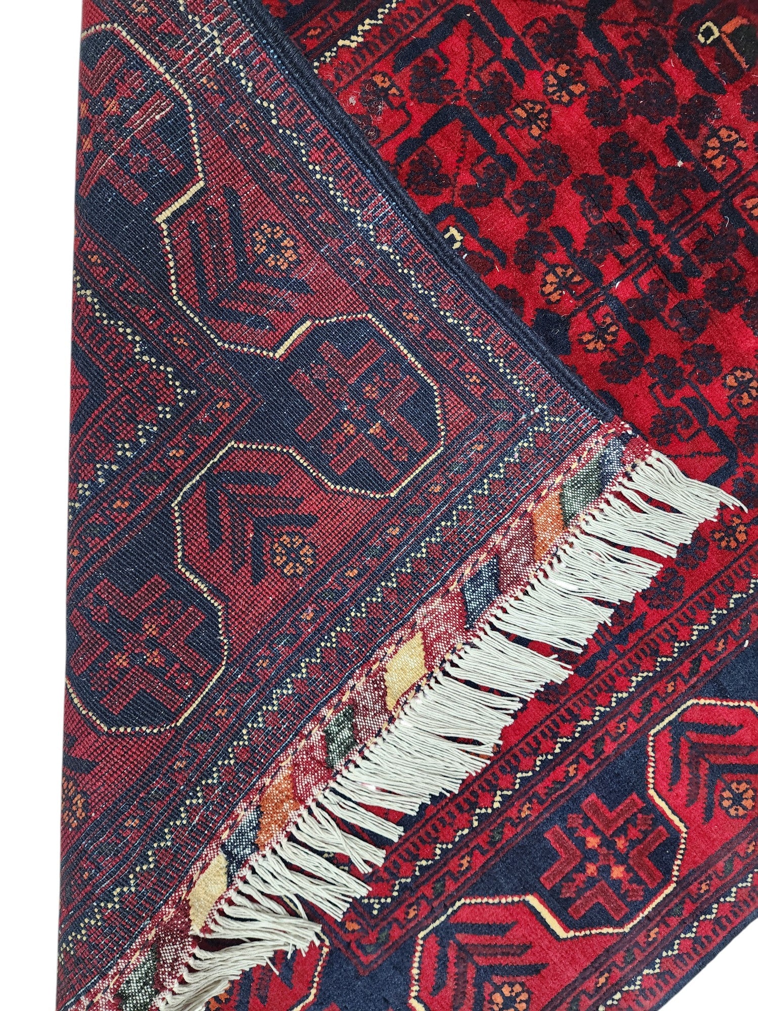 Hand-Knotted Afghani Bukharai Wool Rug – 2’8″ x 4’4″