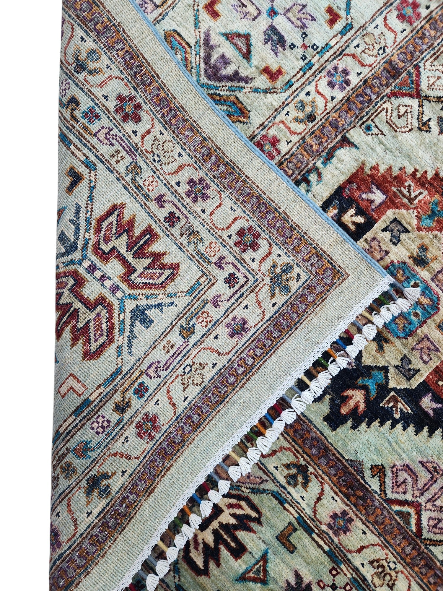 Hand-Knotted Afghani Kazak Wool Rug – 10’0″ x 12’6″