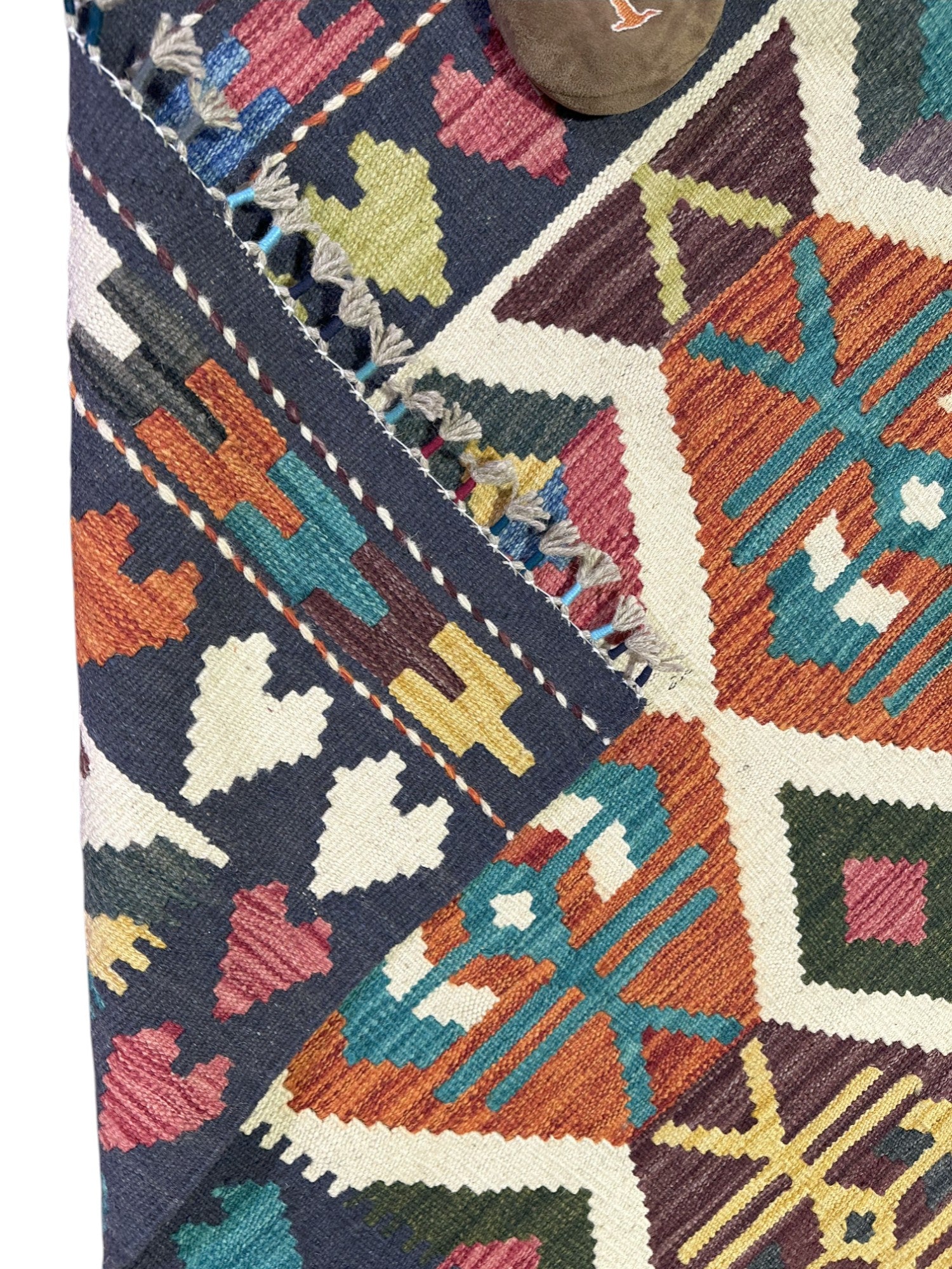 Hand-Woven Afghani Kilim Wool Rug 3'3" x 4'11"