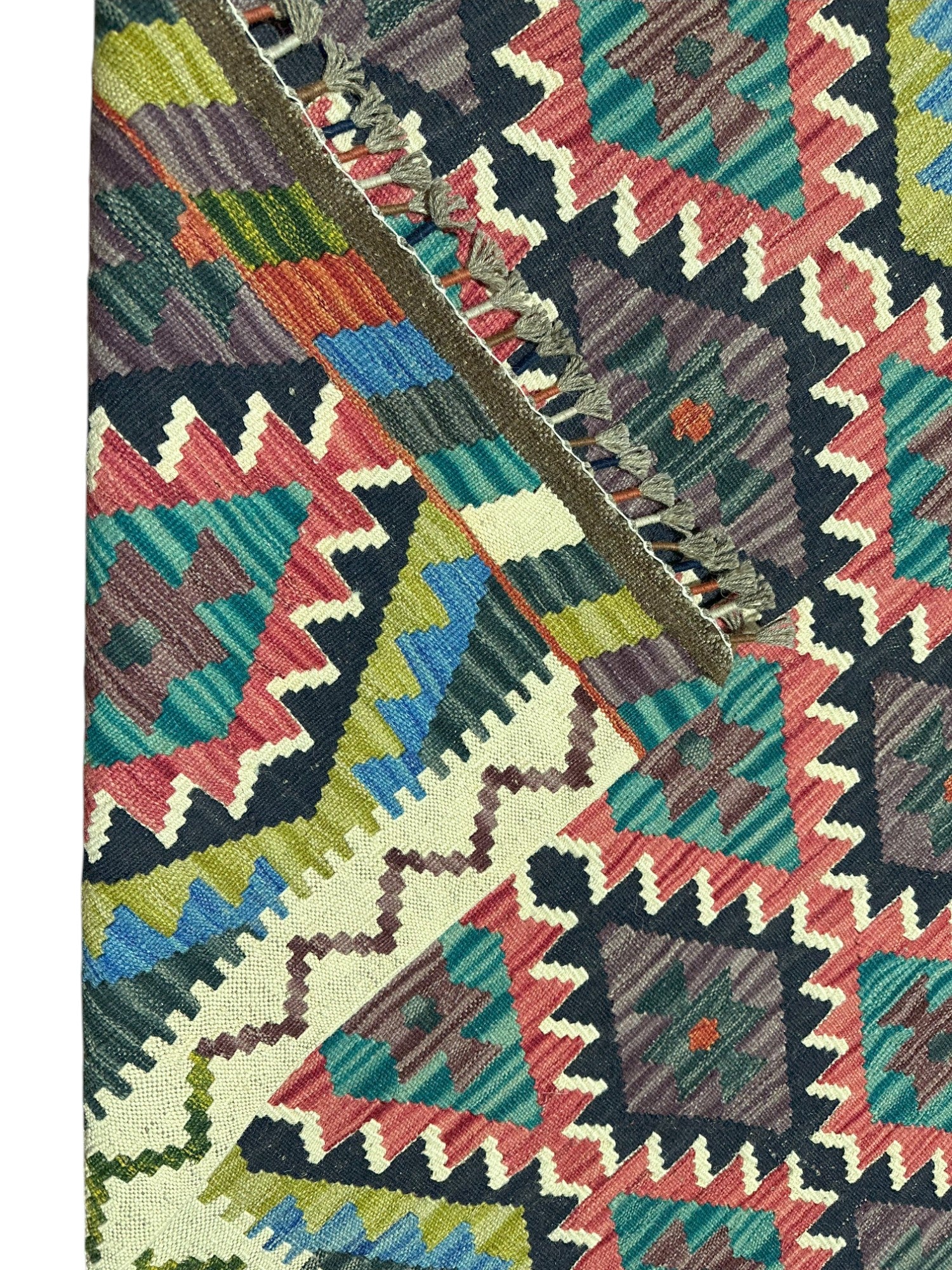 Hand-Woven Afghani Kilim Wool Rug 3'5" x 5'
