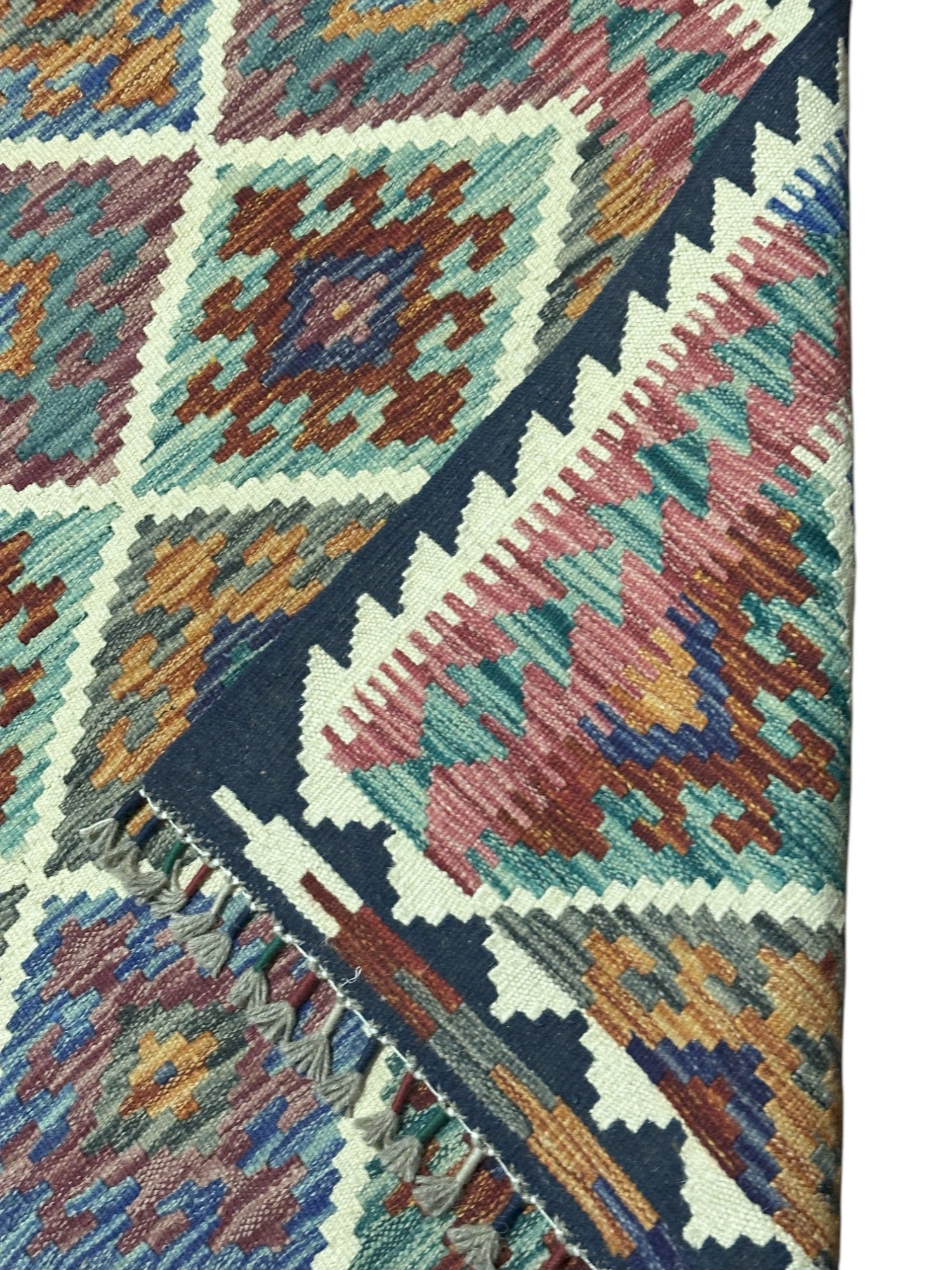 Hand-Woven Afghani Kilim Wool Rug 3'3" x 4'9"