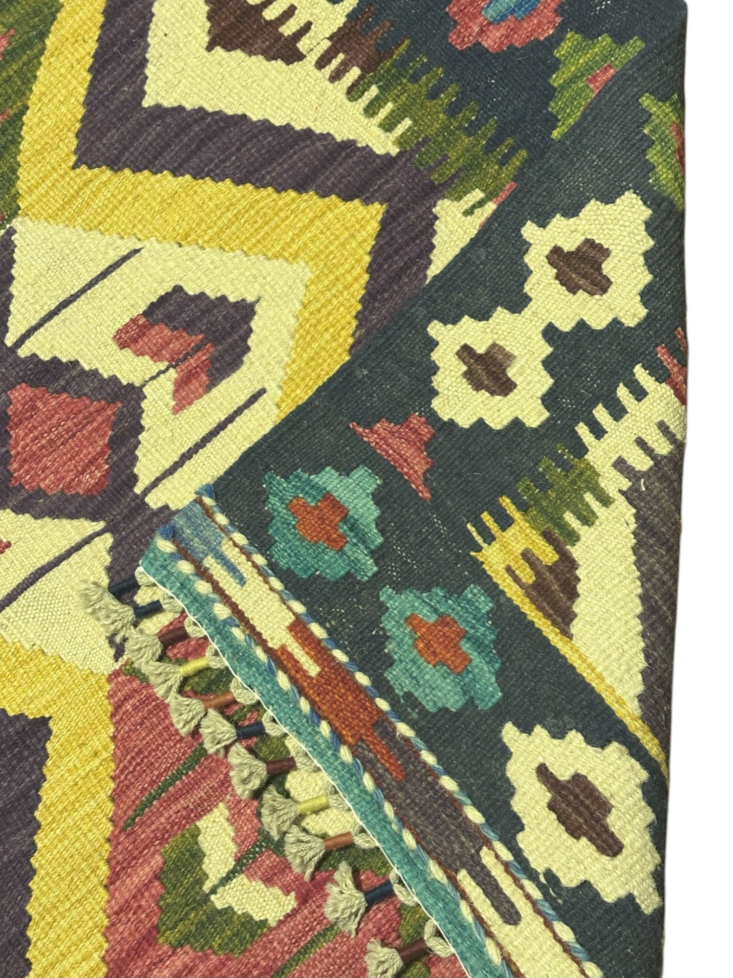 Hand-Woven Afghani Kilim Wool Rug 2'9" x 4'3"