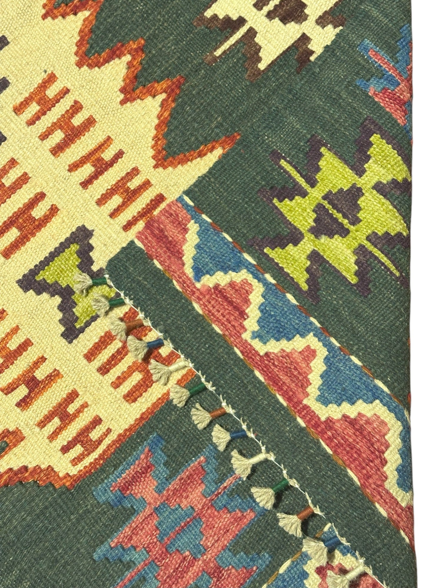Hand-Woven Afghani Kilim Wool Rug 2'7" x 4'1"