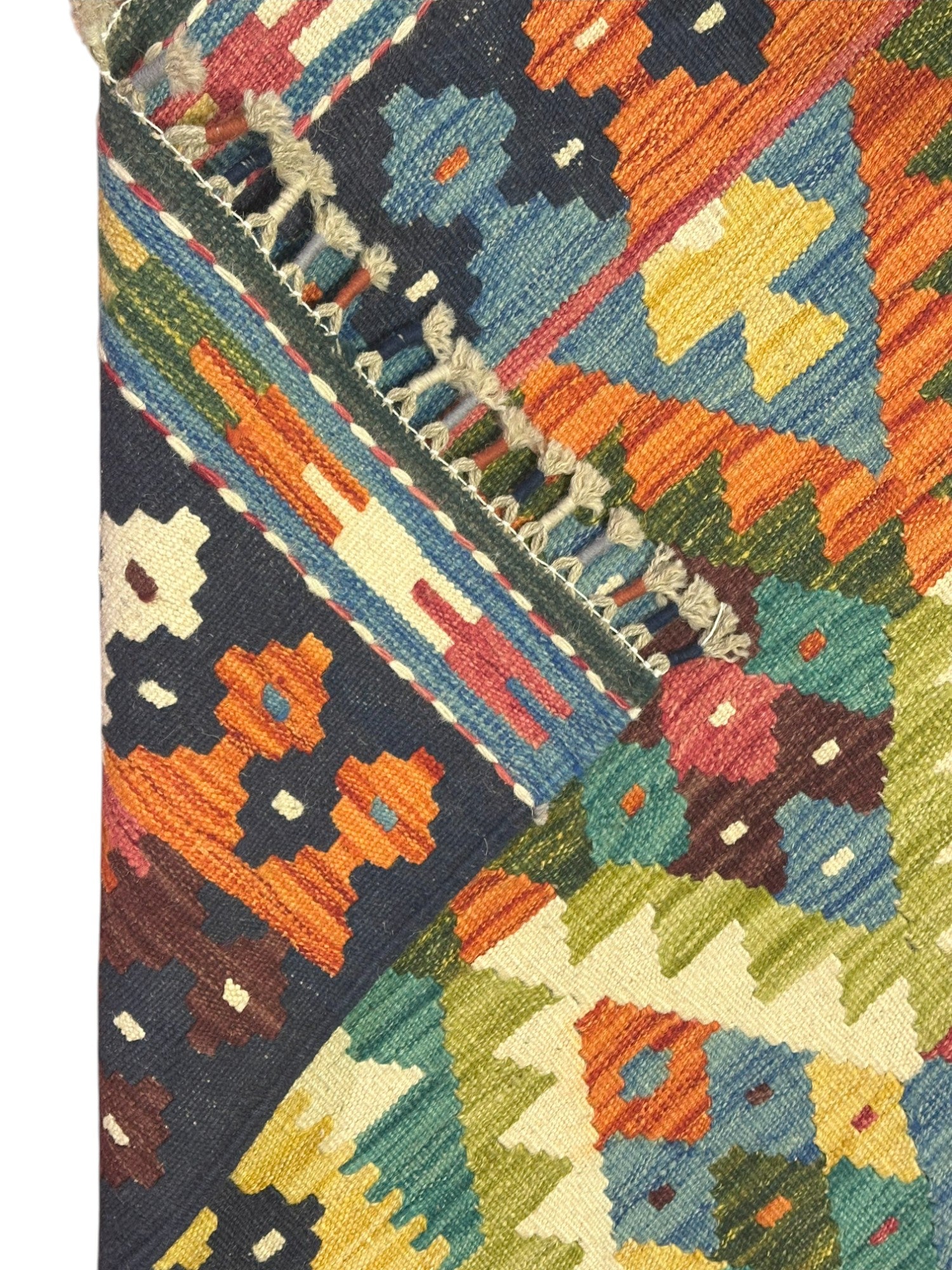 Hand-Woven Afghani Kilim Wool Rug 2'9" x 4'2"