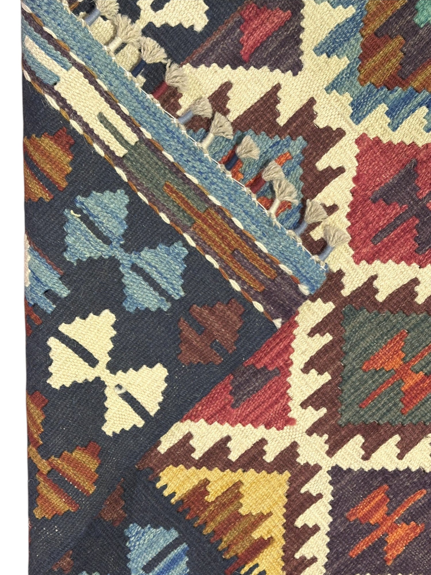 Hand-Woven Afghani Kilim Wool Rug 2'9" x 4'1"
