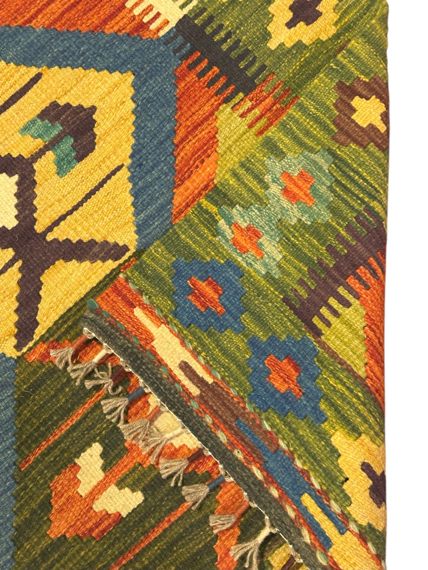 Hand-Woven Afghani Kilim Wool Rug 2'9" x 4'5"