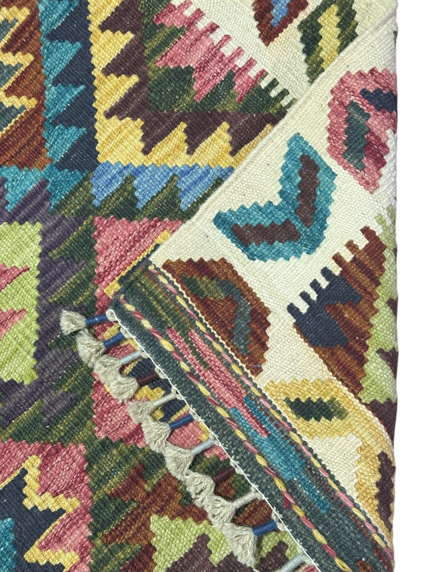 Hand-Woven Afghani Kilim Wool Rug 2'11" x 4'2"