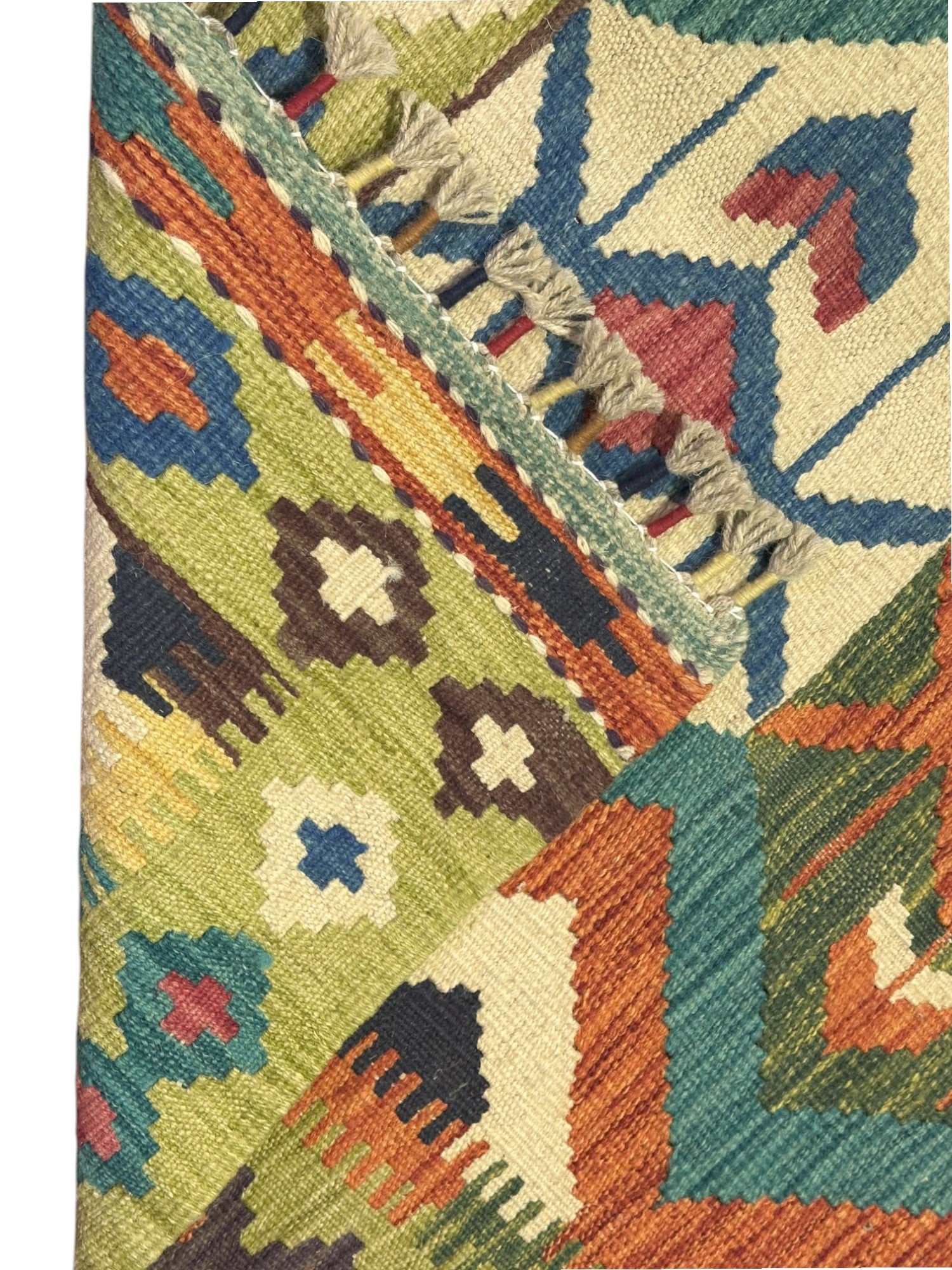 Hand-Woven Afghani Kilim Wool Rug 2'9" x 4'4"