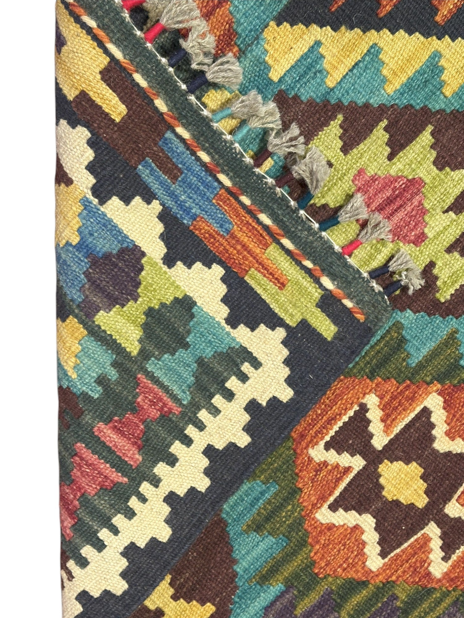 Hand-Woven Afghani Kilim Wool Rug 2'10" x 4'
