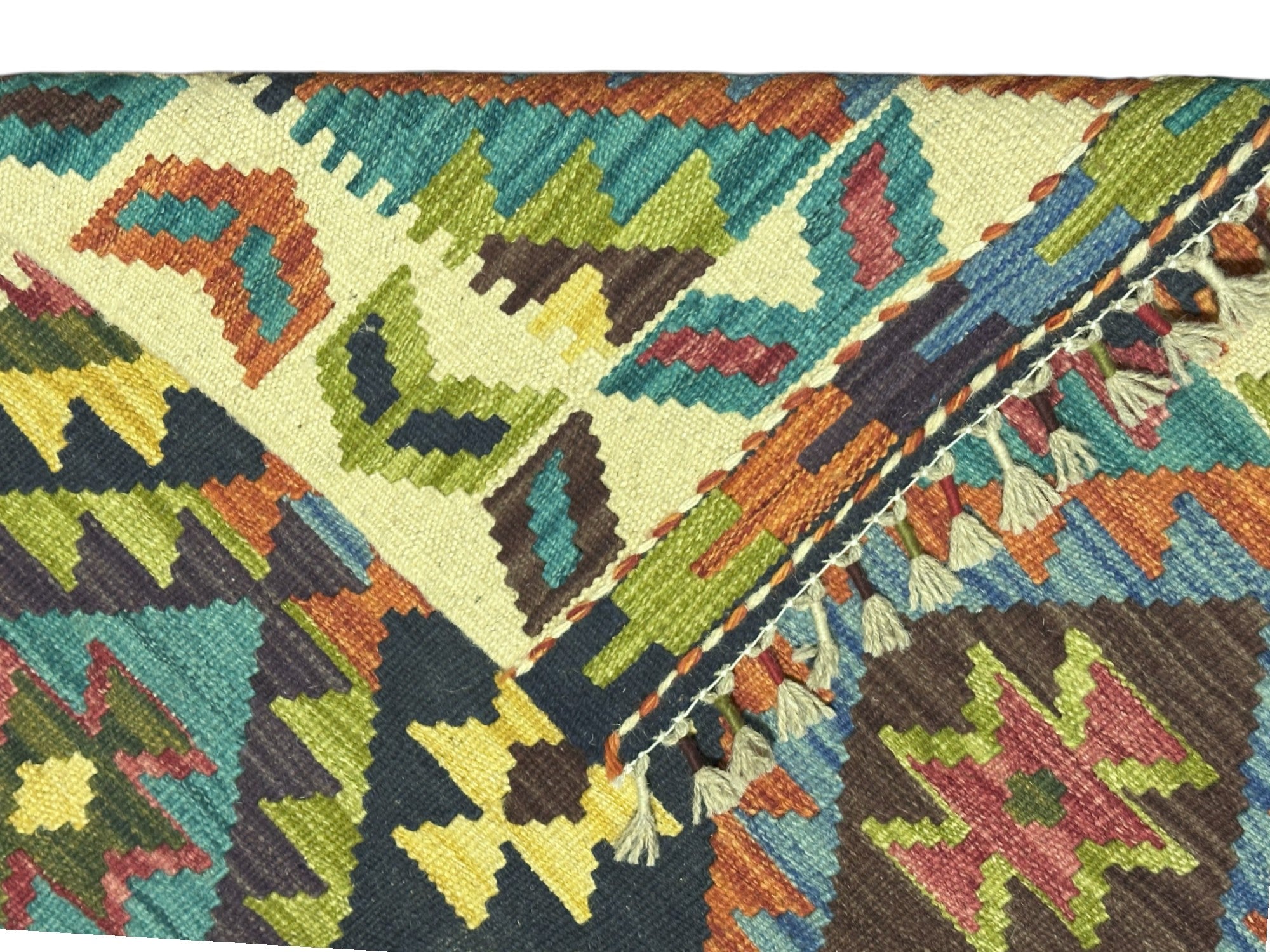 Hand-Woven Afghani Kilim Wool Rug 2'9" x 4'