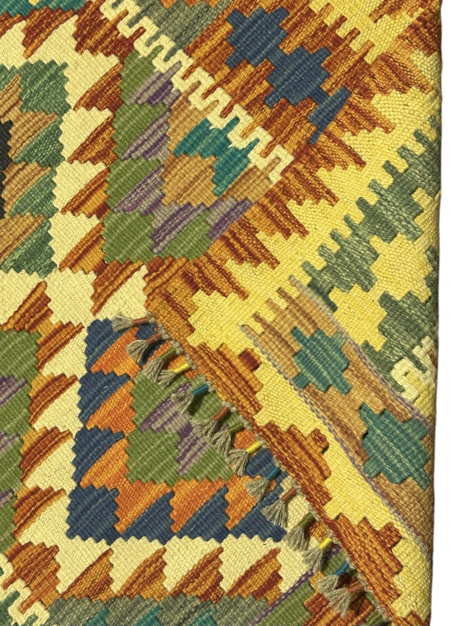 Hand-Woven Afghani Kilim Wool Rug 2'8" x 4'2"