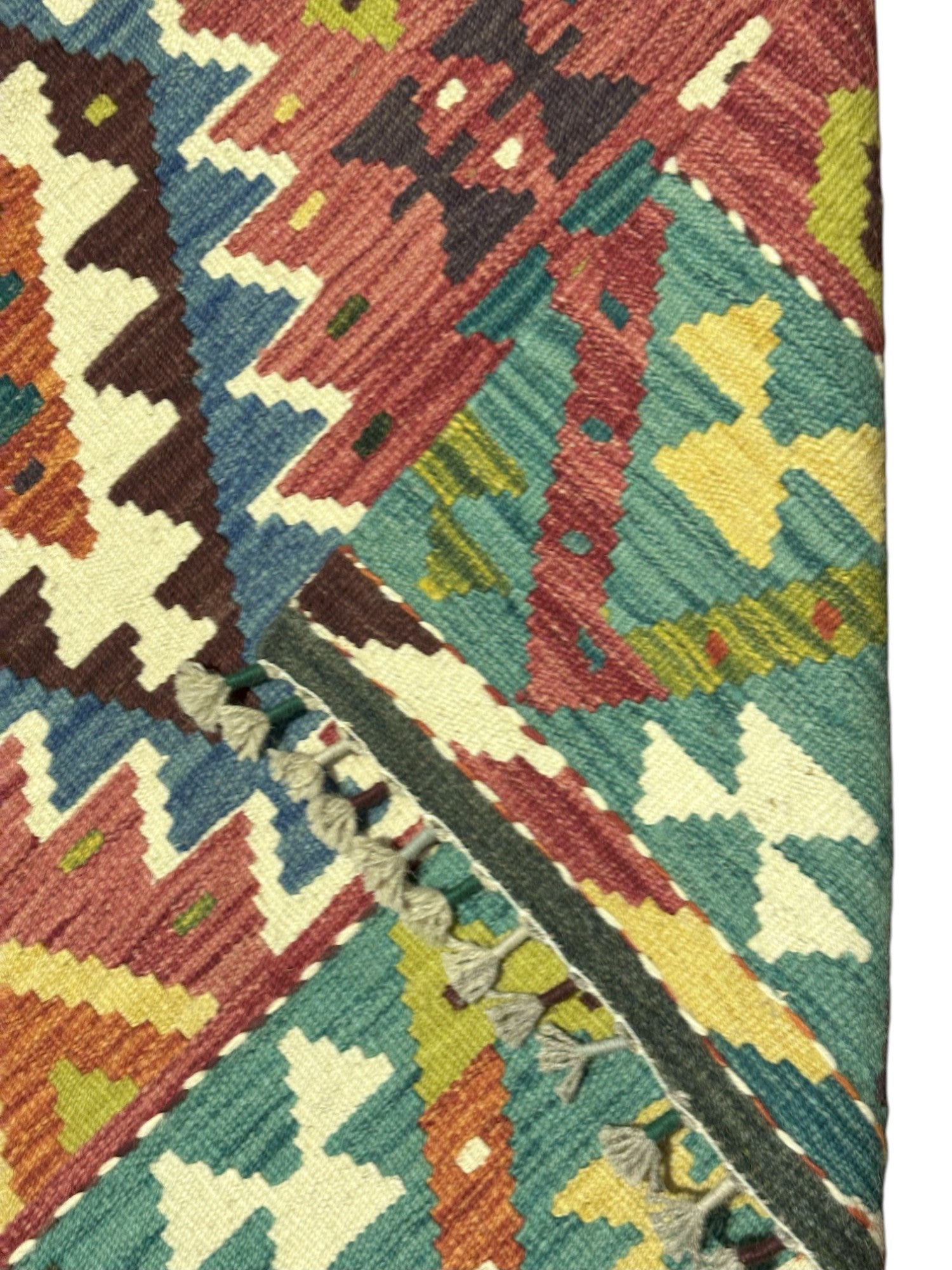 Hand-Woven Afghani Kilim Wool Rug 2'9" x 4'3"