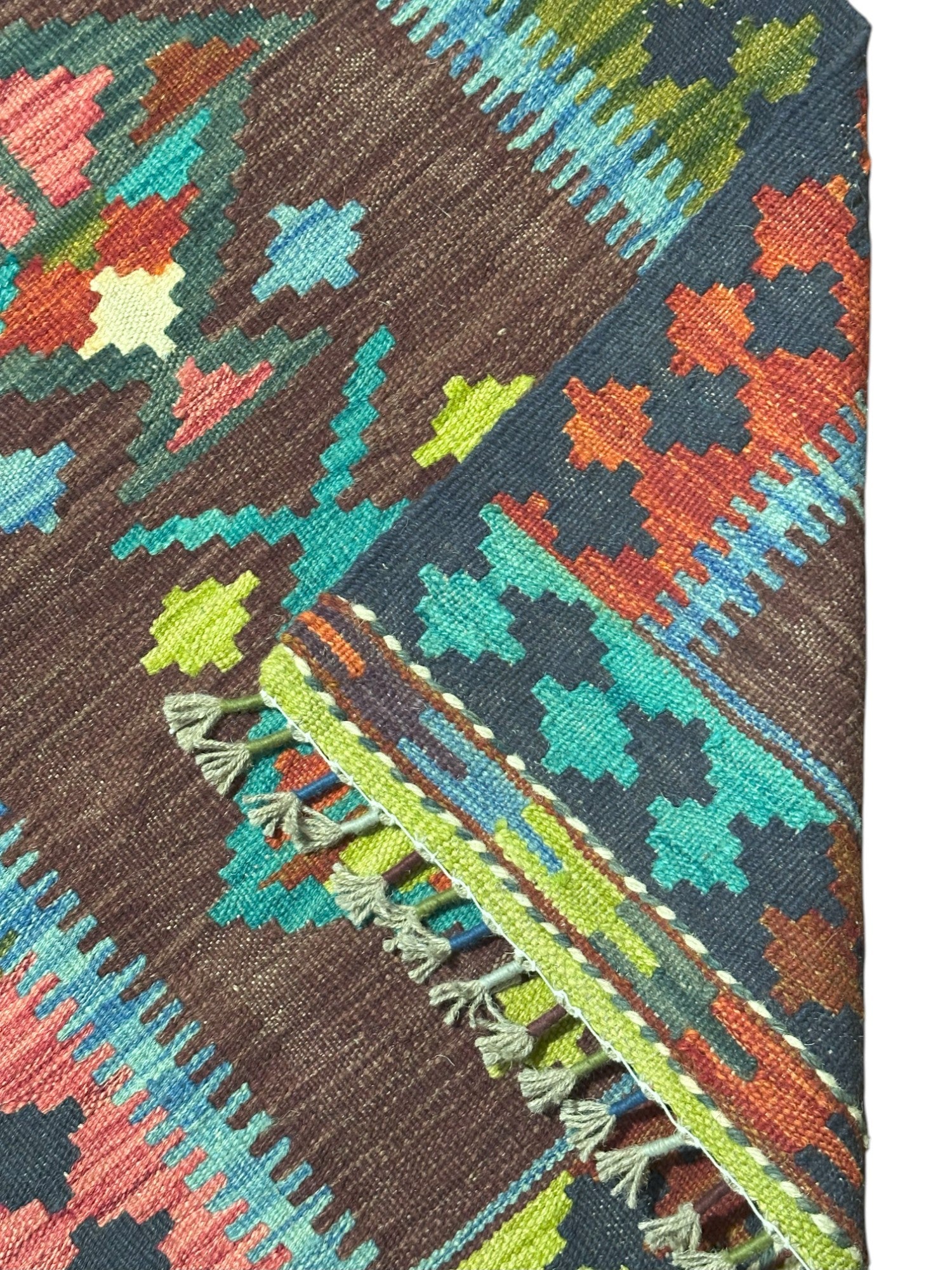 Hand-Woven Afghani Kilim Wool Rug 2'2" x 6'6"