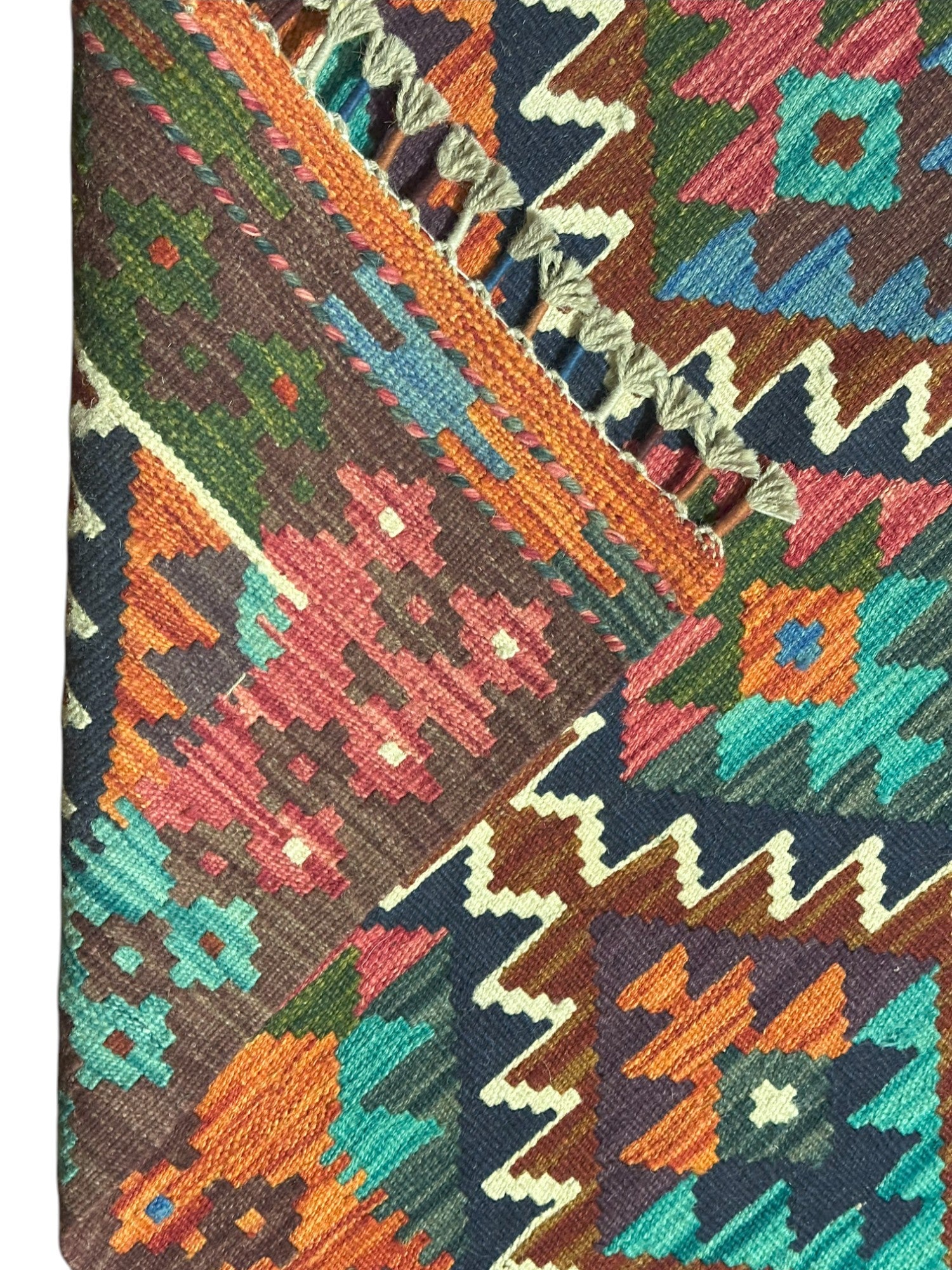 Hand-Woven Afghani Kilim Wool Rug 2'9" x 8'1"