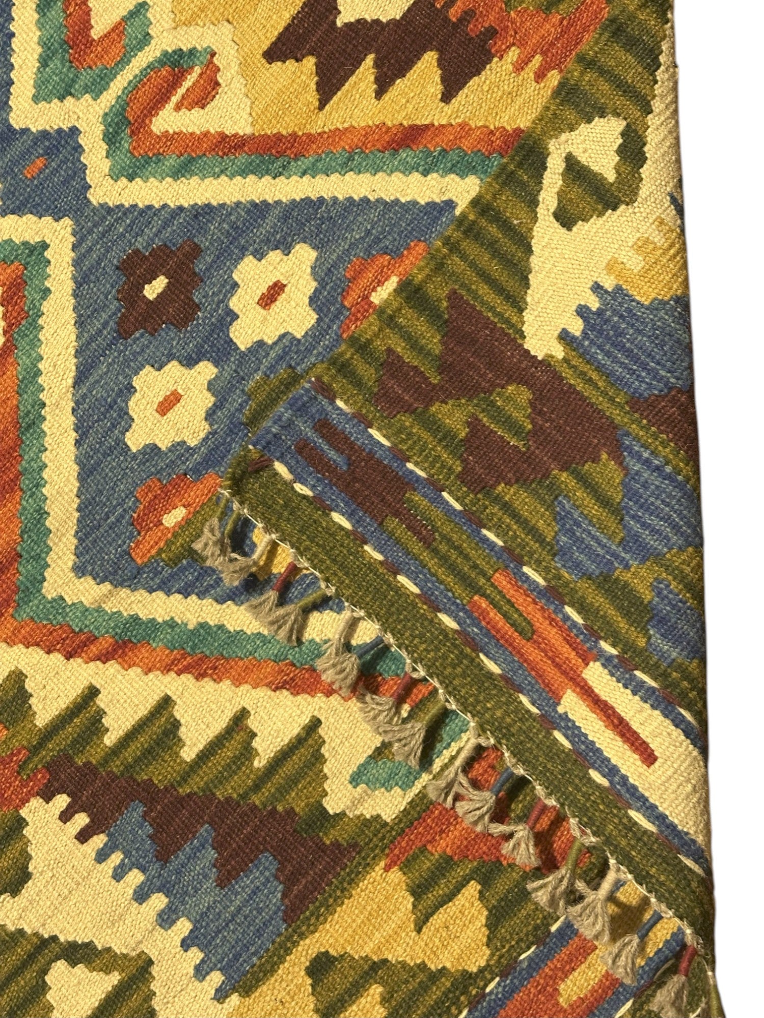 Hand-Woven Afghani Kilim Wool Rug 2'3" x 6'10"