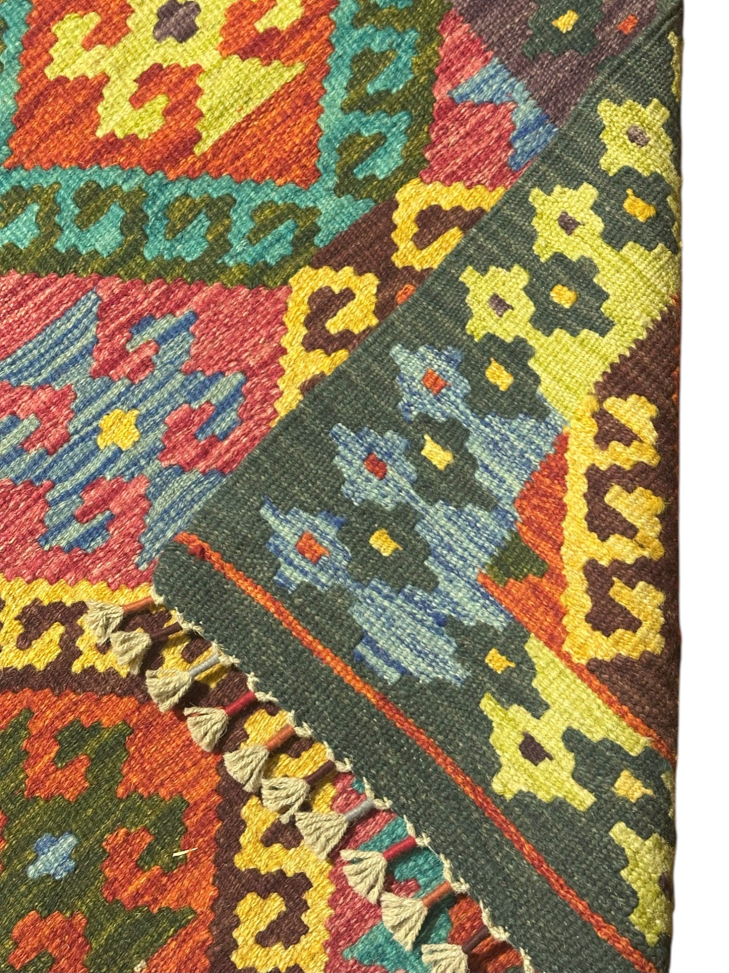 Hand-Woven Afghani Kilim Wool Rug 2'9" x 8'4"