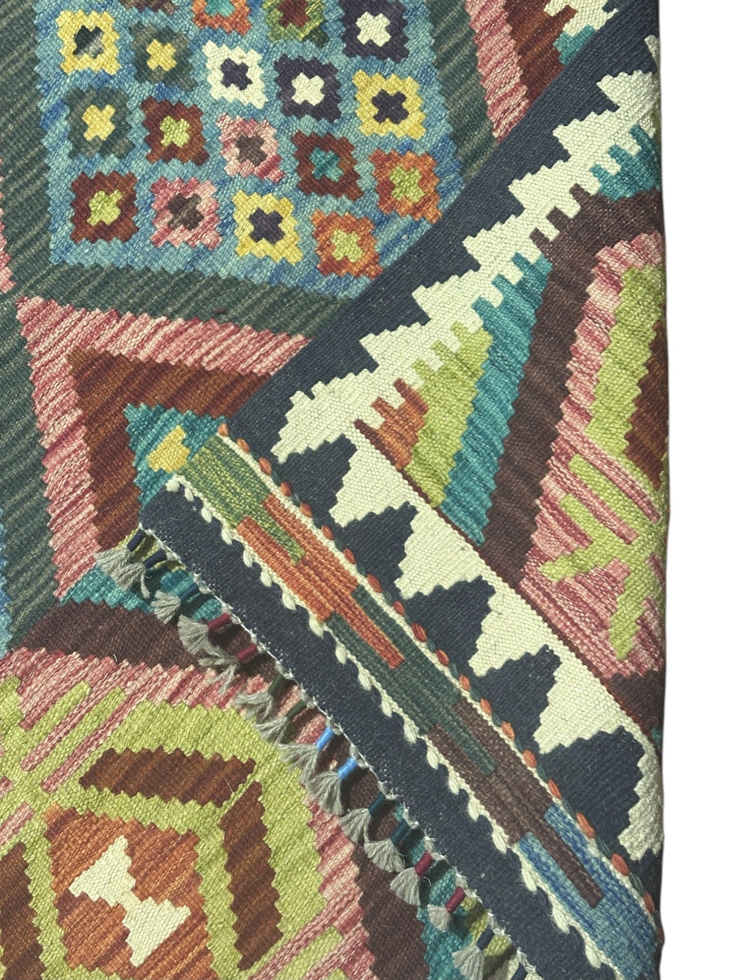 Hand-Woven Afghani Kilim Wool Rug 2'9" x 7'9"