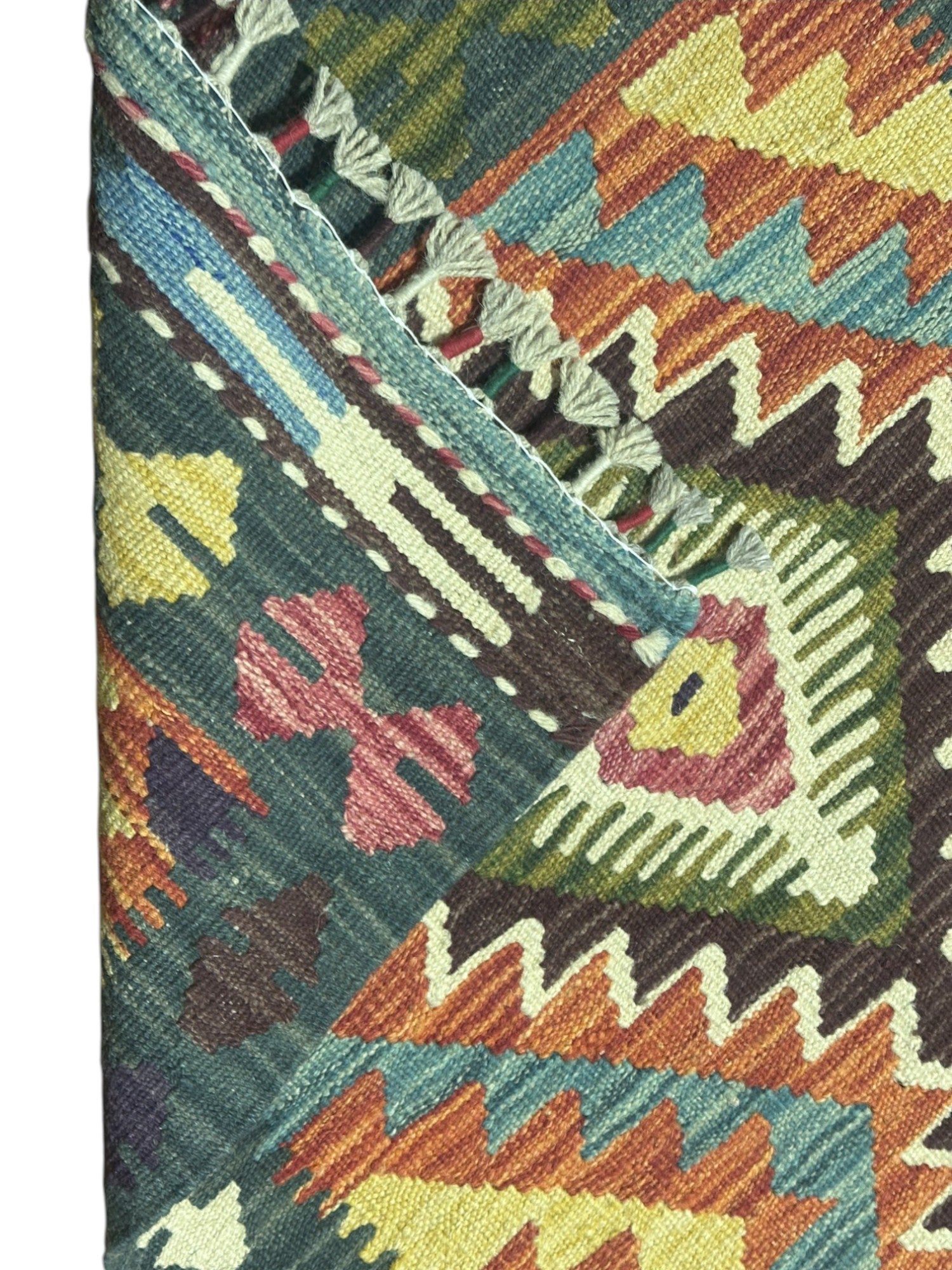 Hand-Woven Afghani Kilim Wool Rug 2'3" x 6'7"