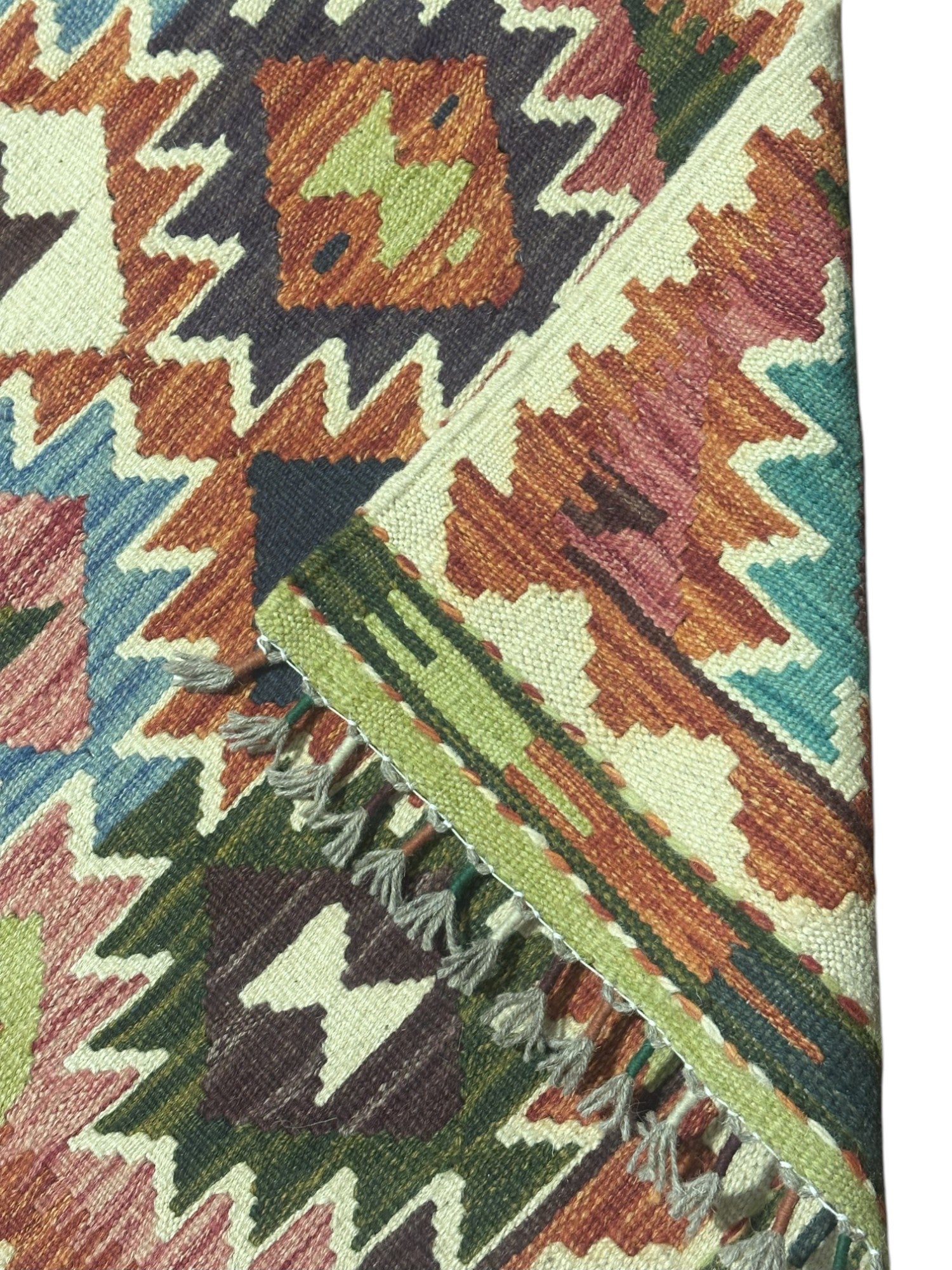 Hand-Woven Afghani Kilim Wool Rug 2'1" x 6'7"