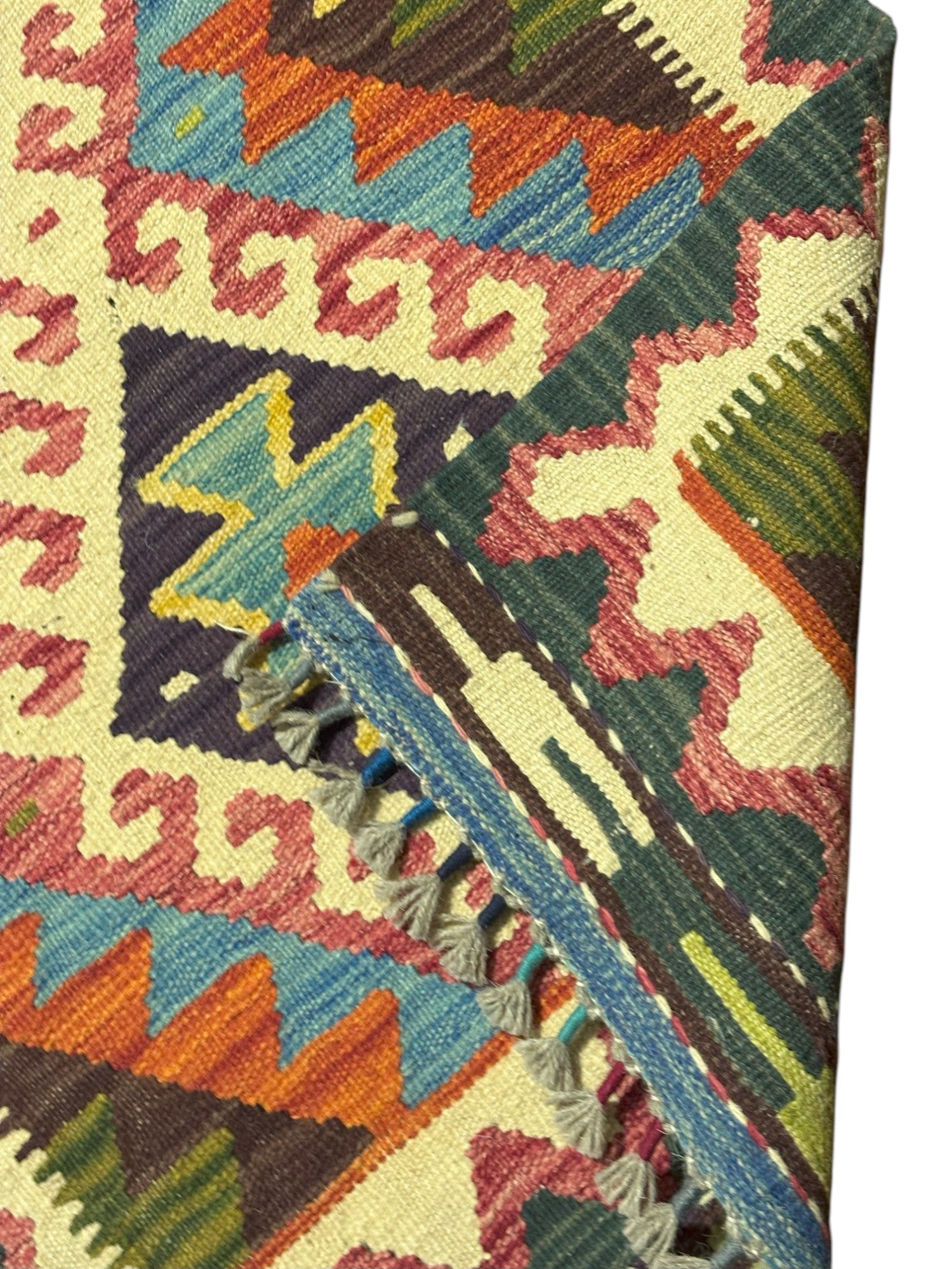 Hand-Woven Afghani Kilim Wool Rug 2'2" x 6'5"