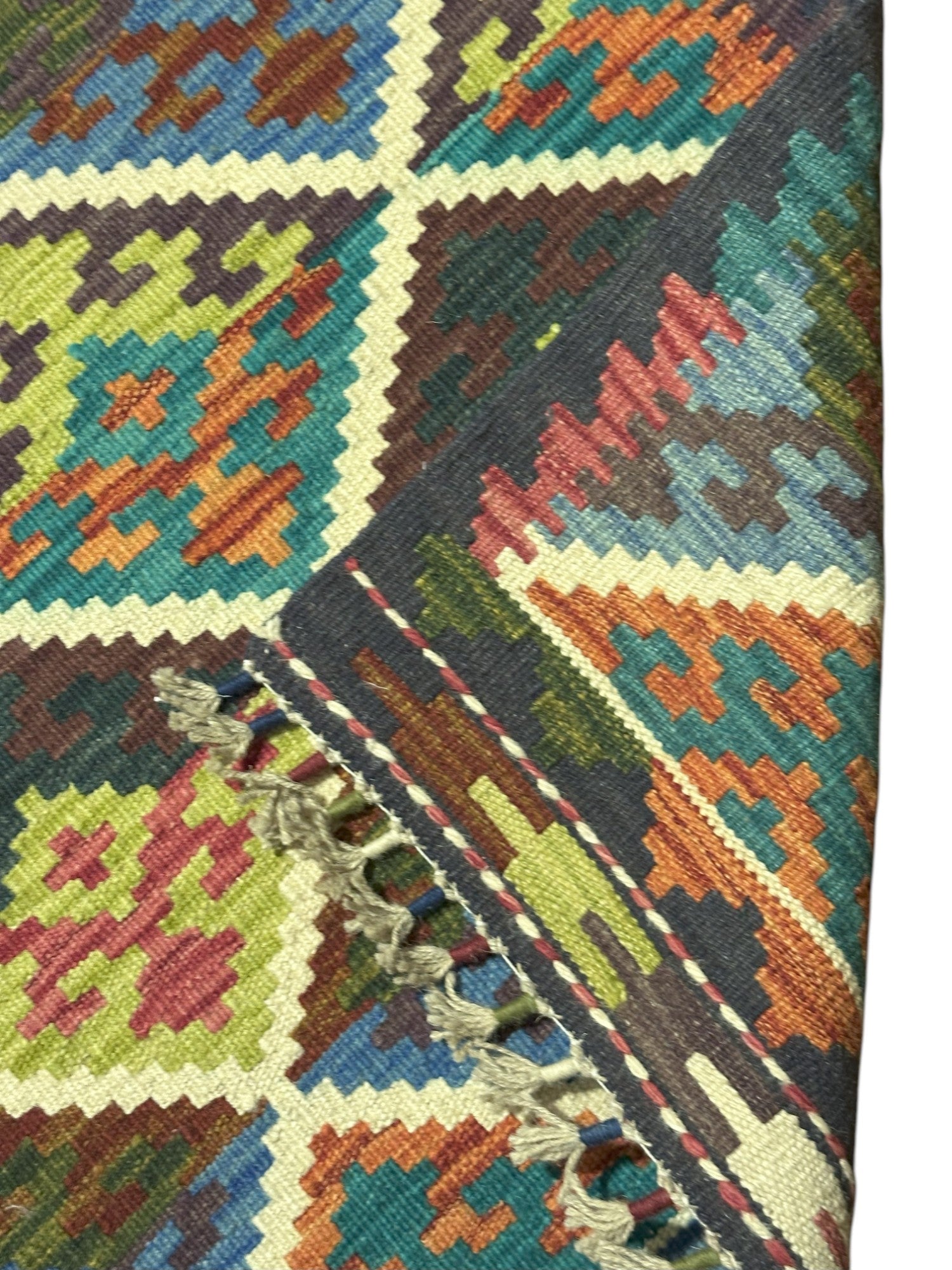 Hand-Woven Afghani Kilim Wool Rug 2'2" x 6'7"
