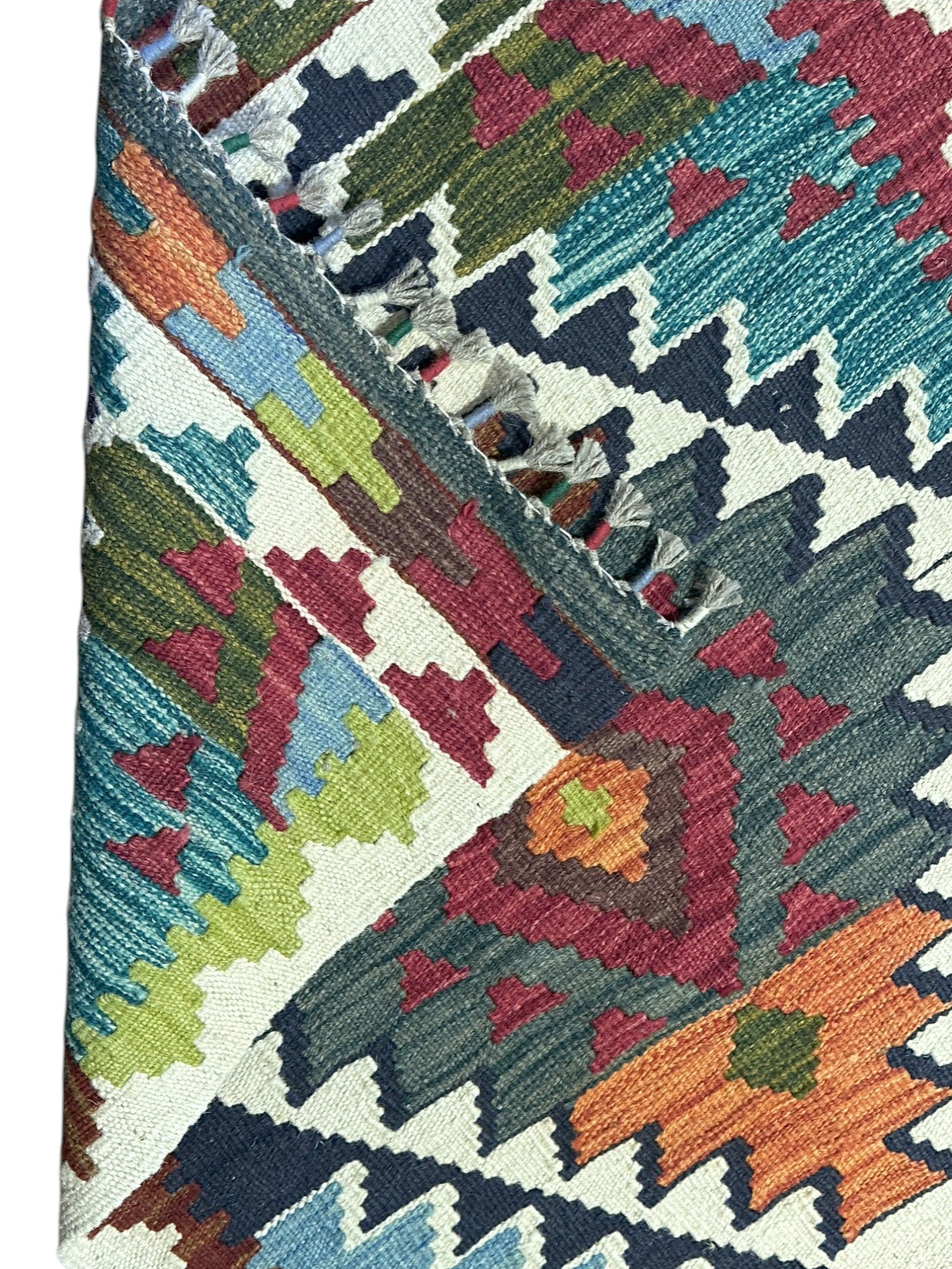 Hand-Woven Afghani Kilim Wool Rug 2'3" x 6'9"