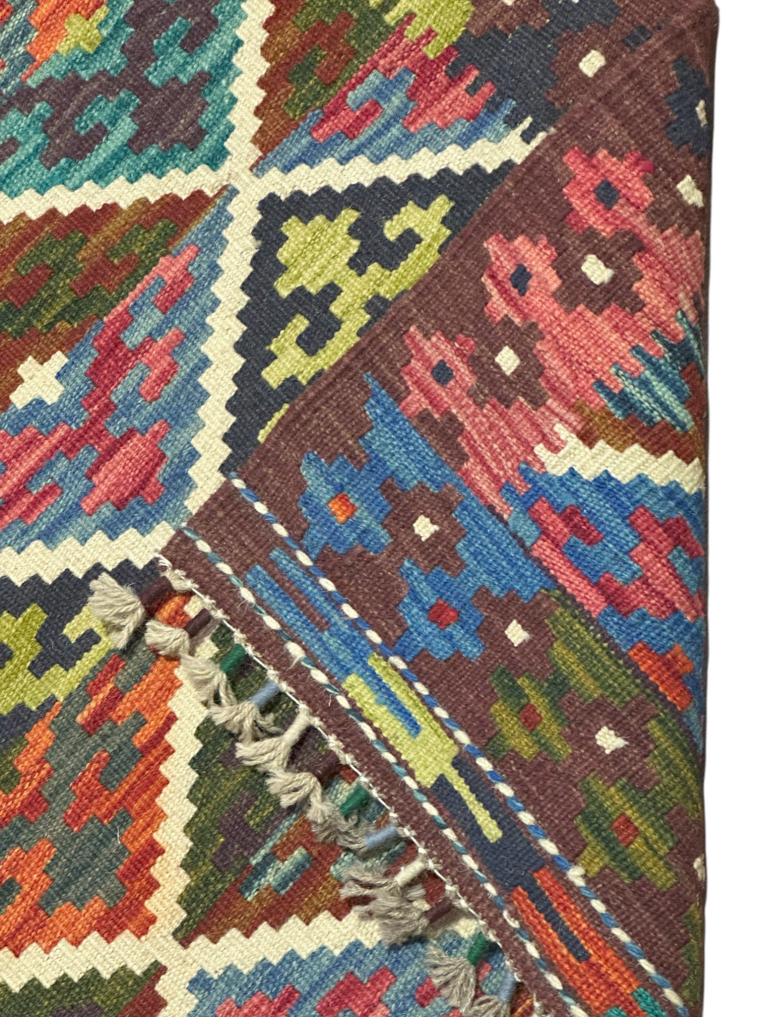 Hand-Woven Afghani Kilim Wool Rug 2'4" x 6'4"
