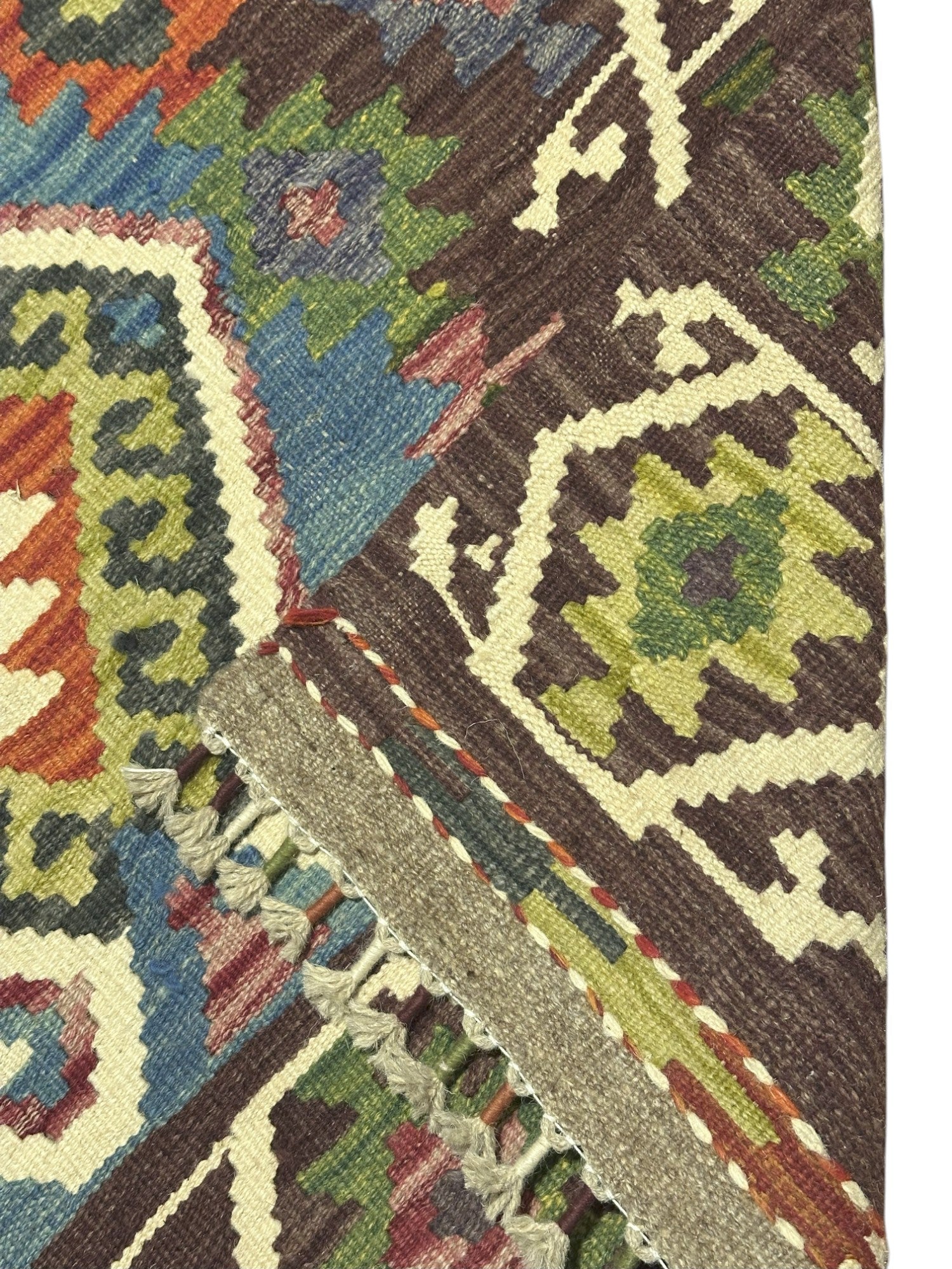 Hand-Woven Afghani Kilim Wool Rug 2'8" x 6'2"