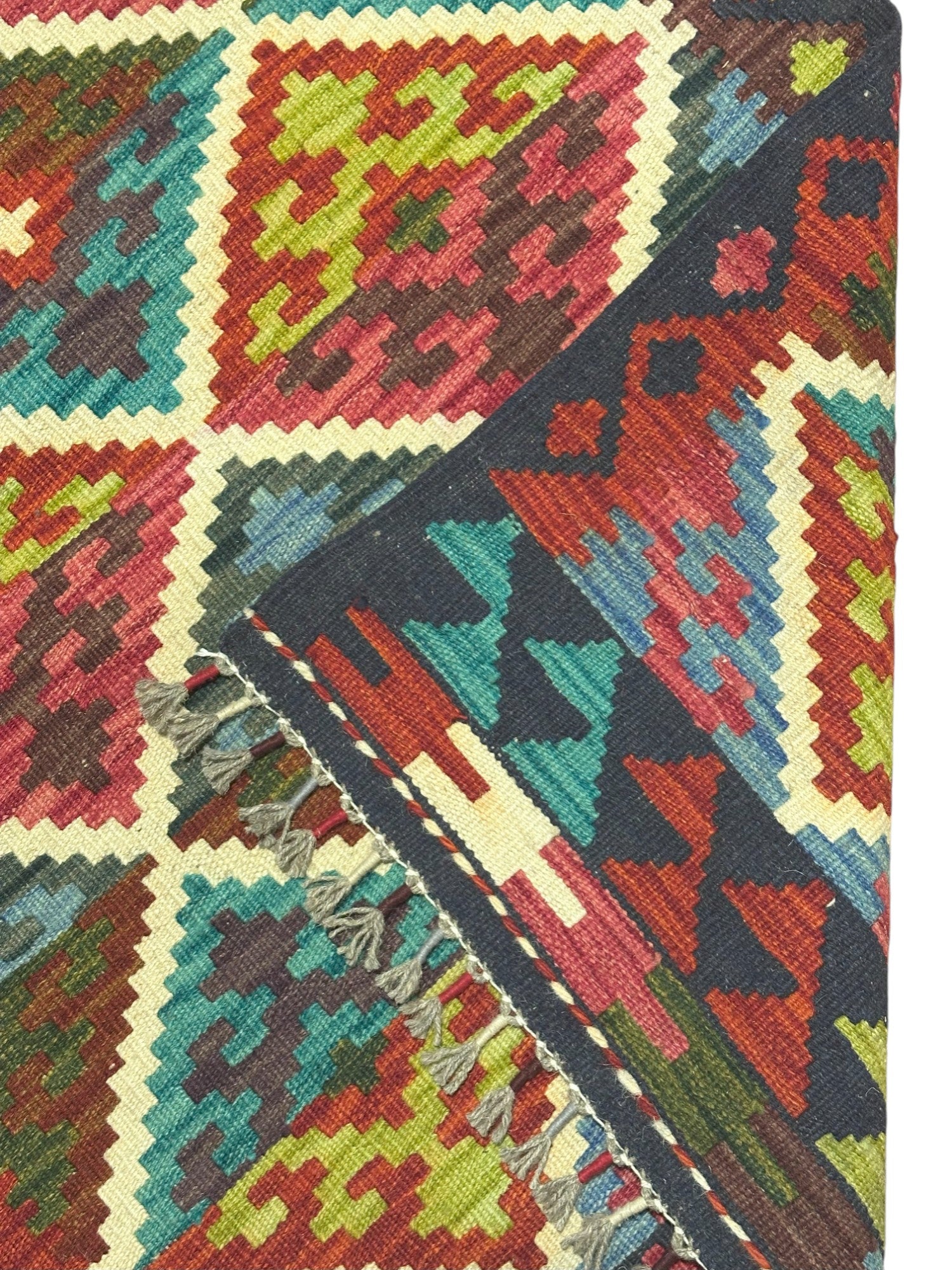 Hand-Woven Afghani Kilim Wool Rug 2'5" x 7'10"