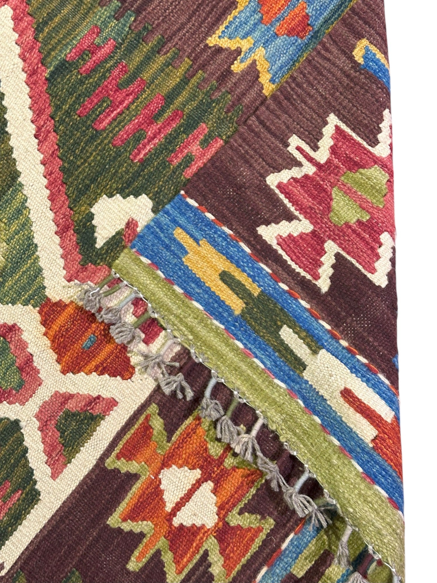 Hand-Woven Afghani Kilim Wool Rug 2'8" x 10'