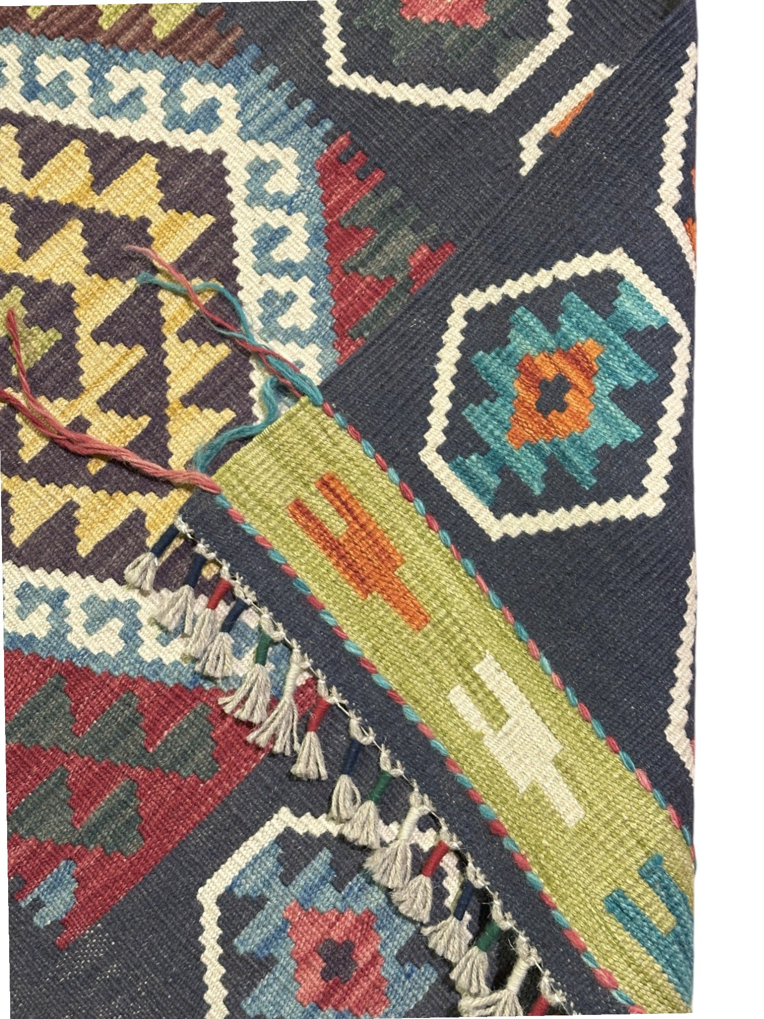 Hand-Woven Afghani Kilim Wool Rug 2'9" x 12'10"