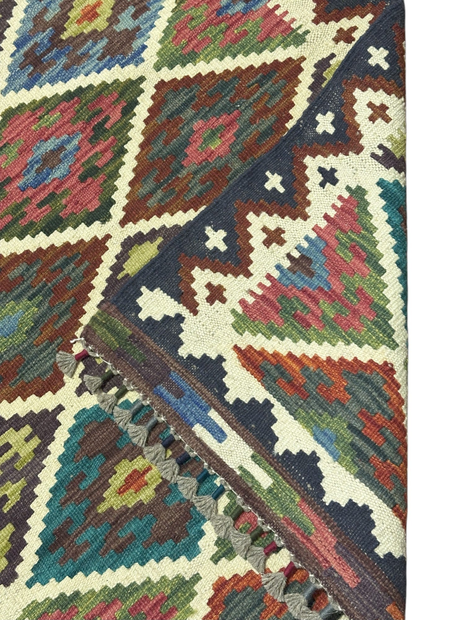 Hand-Woven Afghani Kilim Wool Rug 2'11" x 16'9"