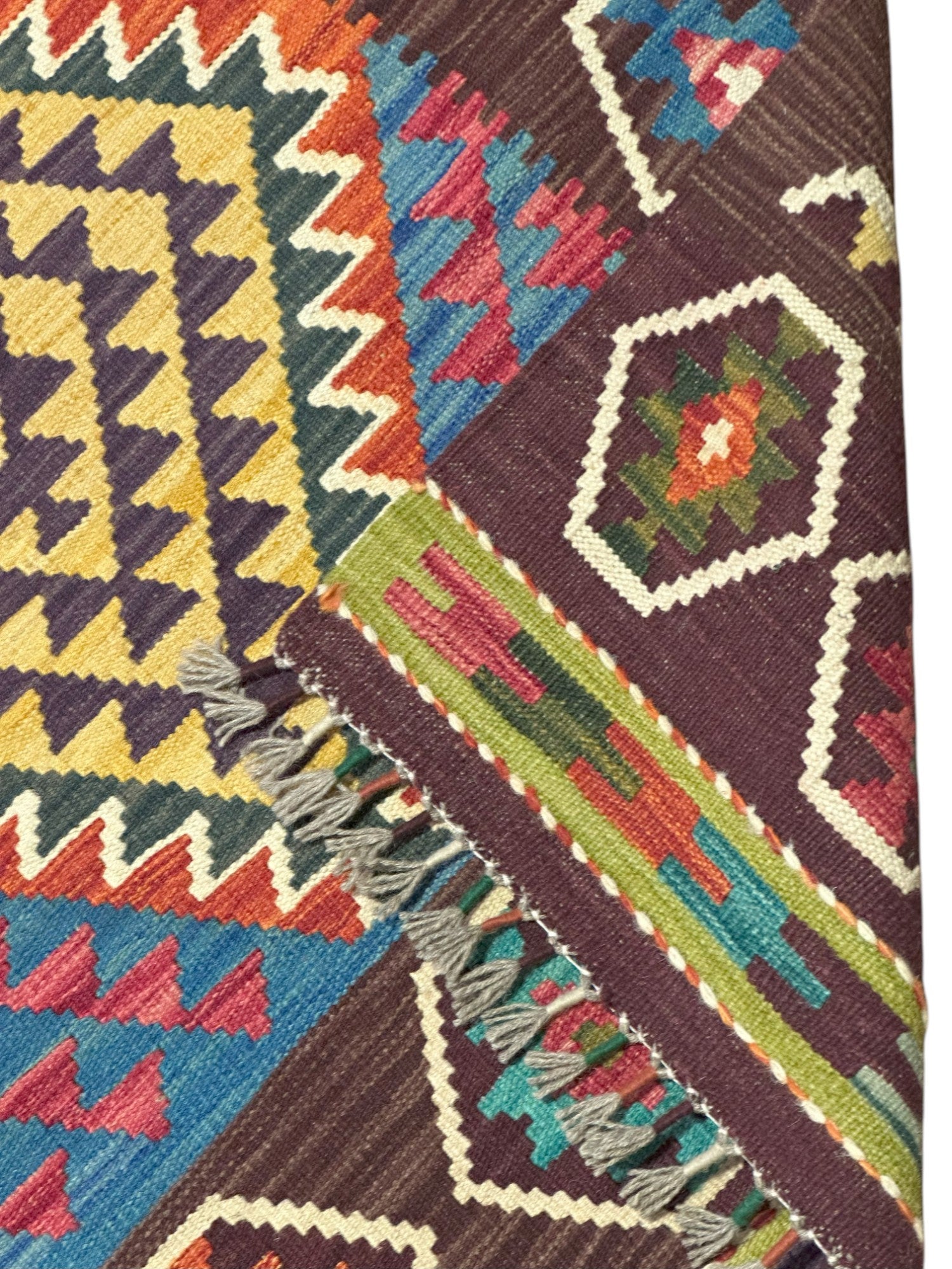 Hand-Woven Afghani Kilim Wool Rug 2'11" x 12'11"