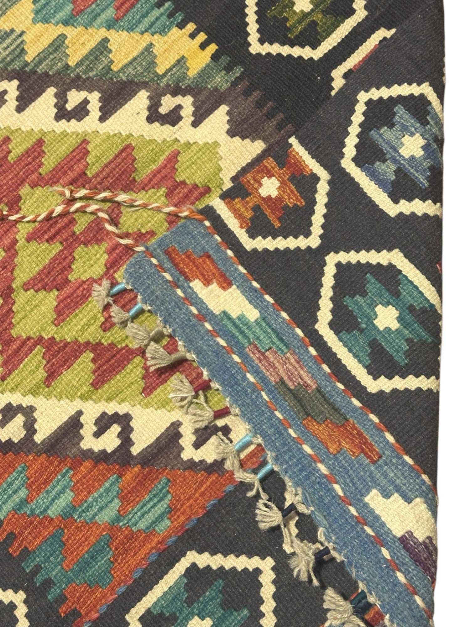 Hand-Woven Afghani Kilim Wool Rug 2'7" x 12'3"