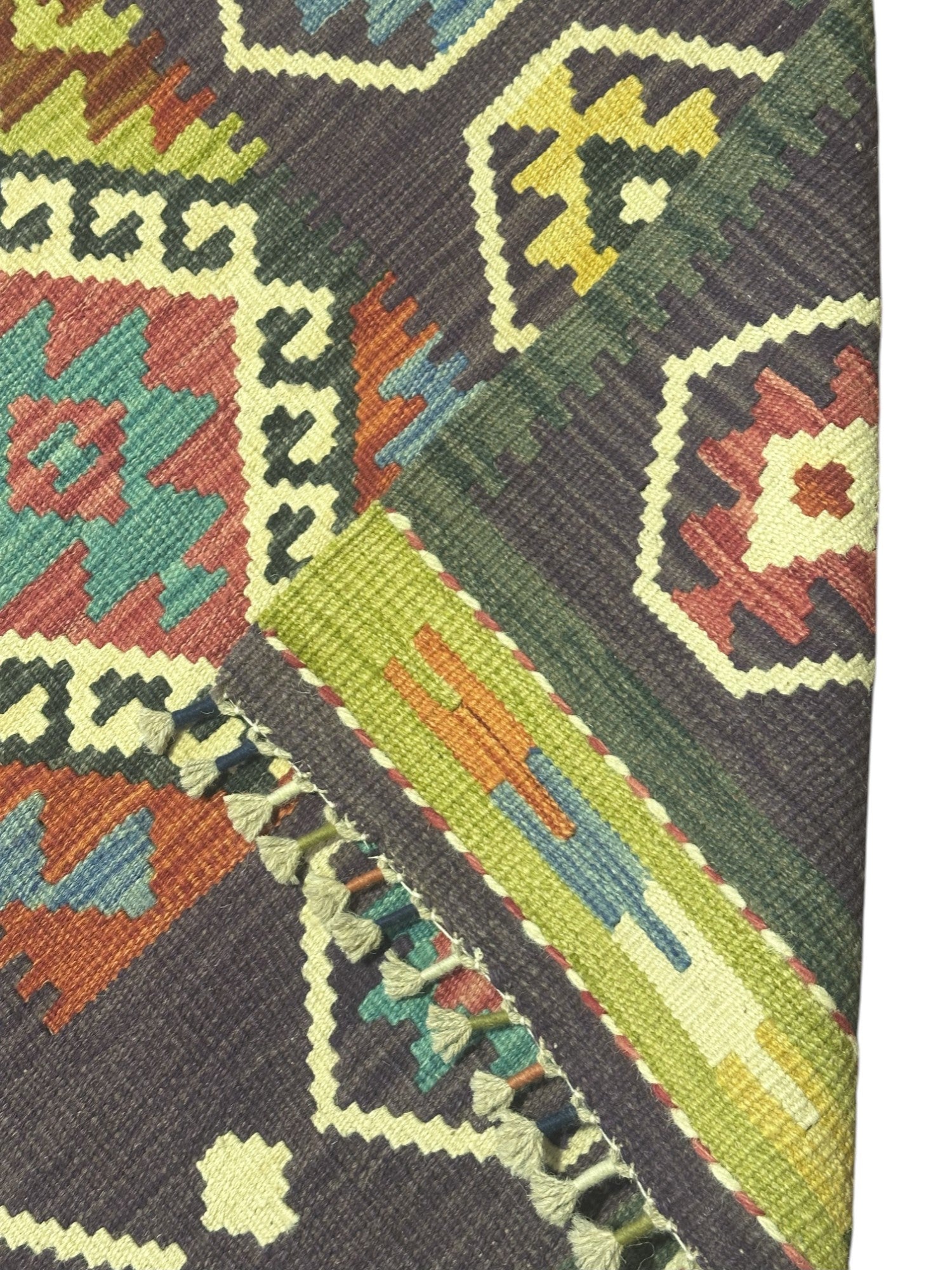 Hand-Woven Afghani Kilim Wool Rug 2'7" x 13'1"