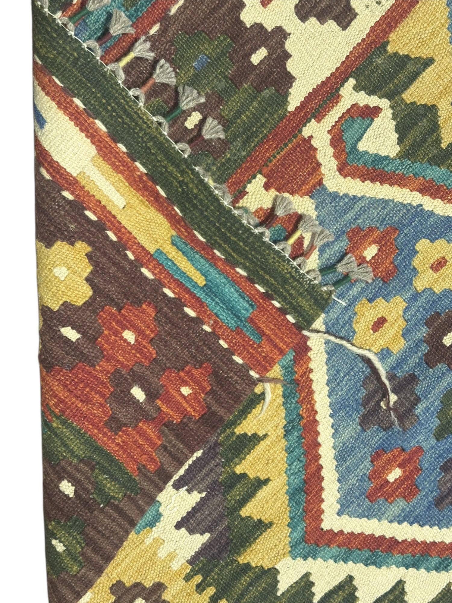 Hand-Woven Afghani Kilim Wool Rug 2'9" x 12'1"