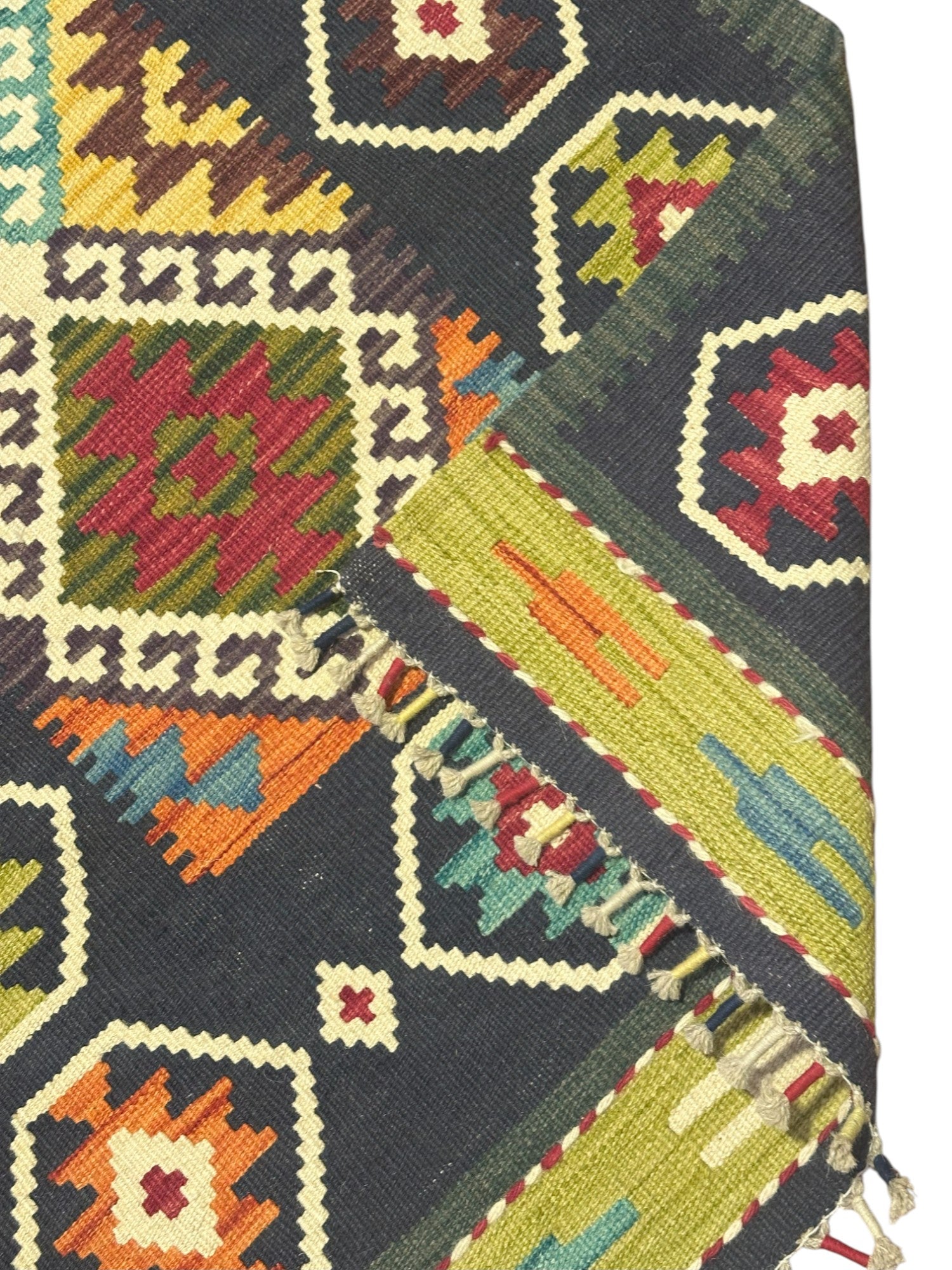 Hand-Woven Afghani Kilim Wool Rug 2'8" x 13'1"