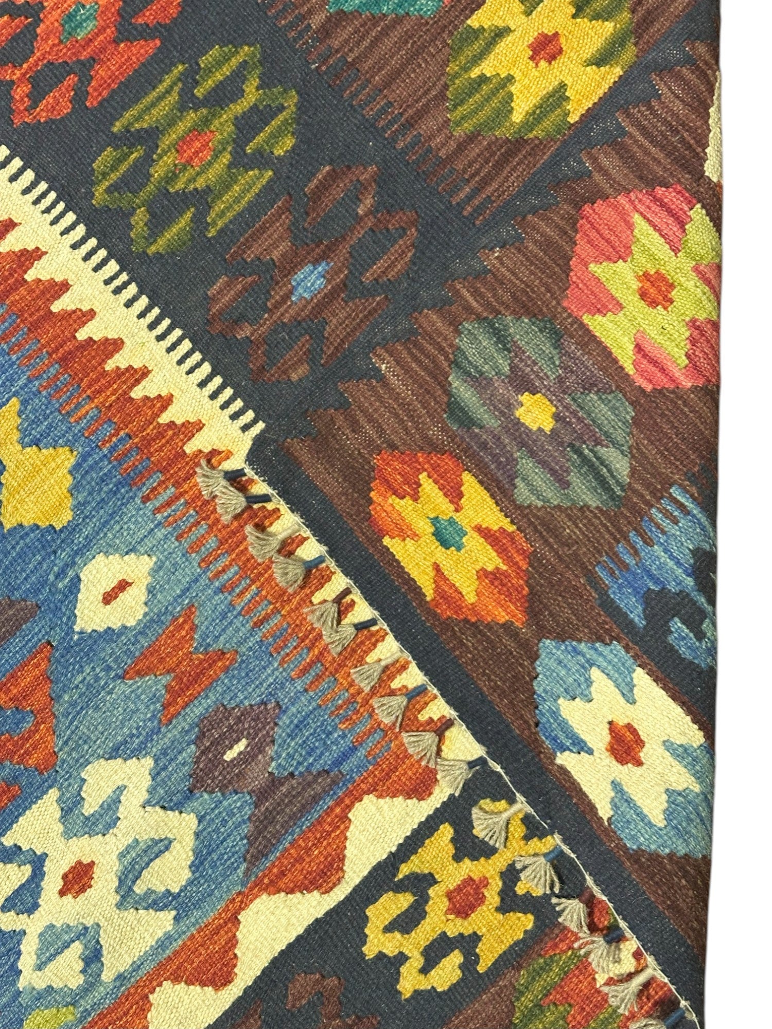 Hand-Woven Afghani Kilim Wool Rug 6'8" x 10'2"