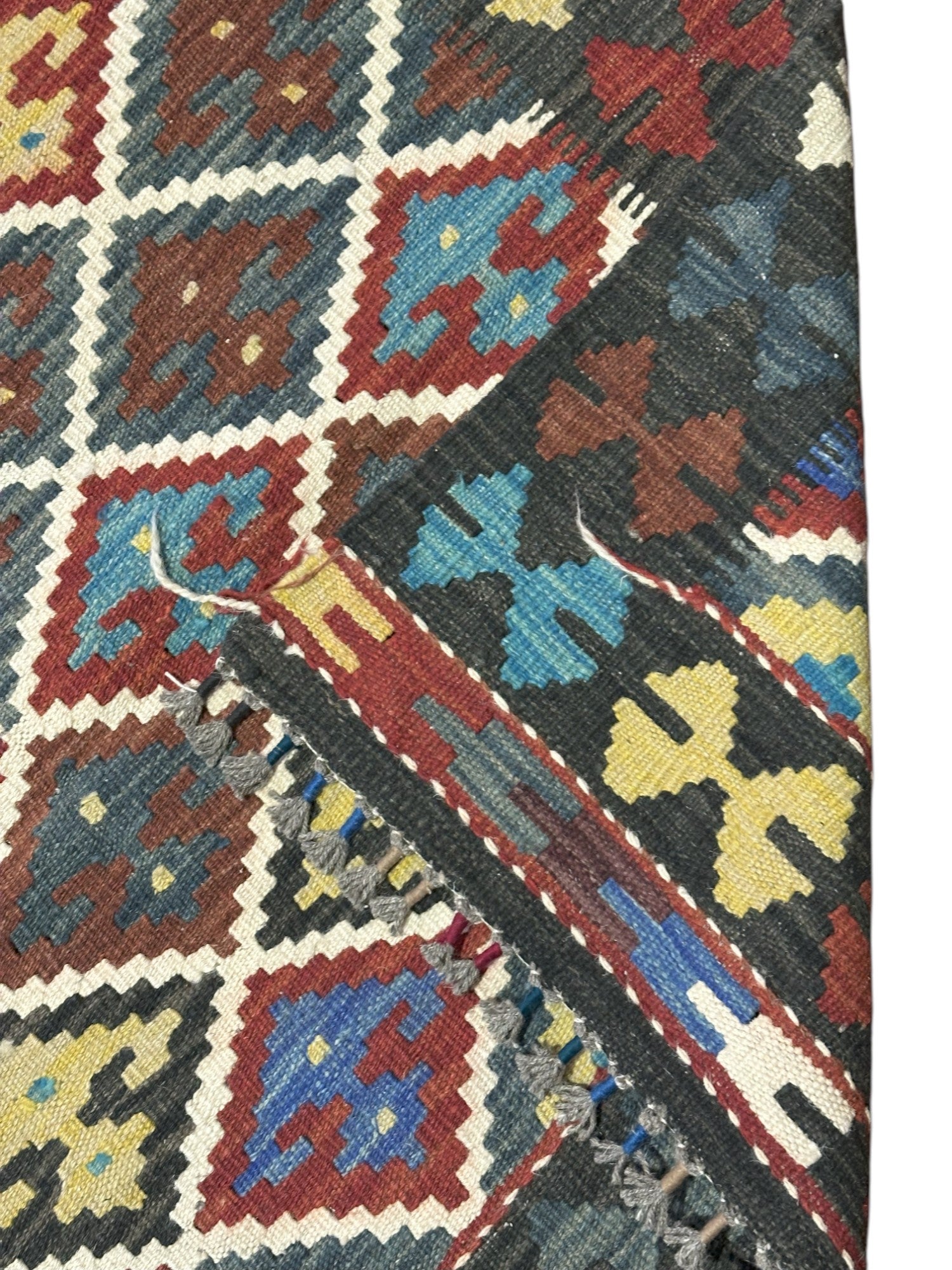 Hand-Woven Afghani Kilim Wool Rug 6'5" x 10'