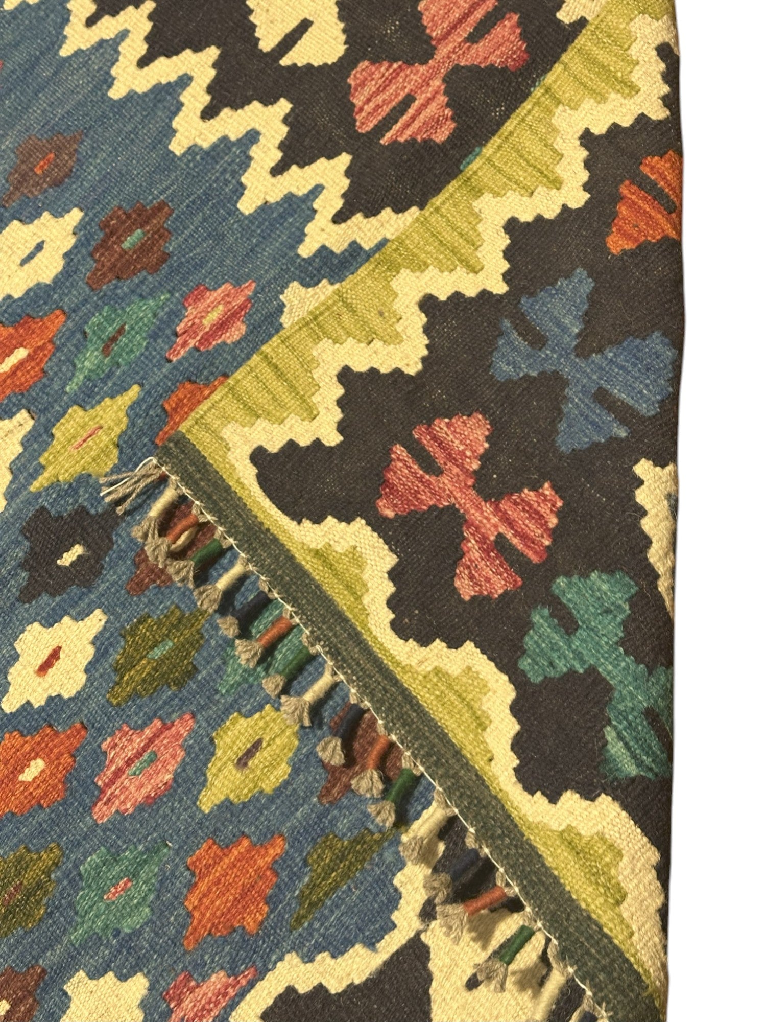 Hand-Woven Afghani Kilim Wool Rug 6'7" x 10'2"