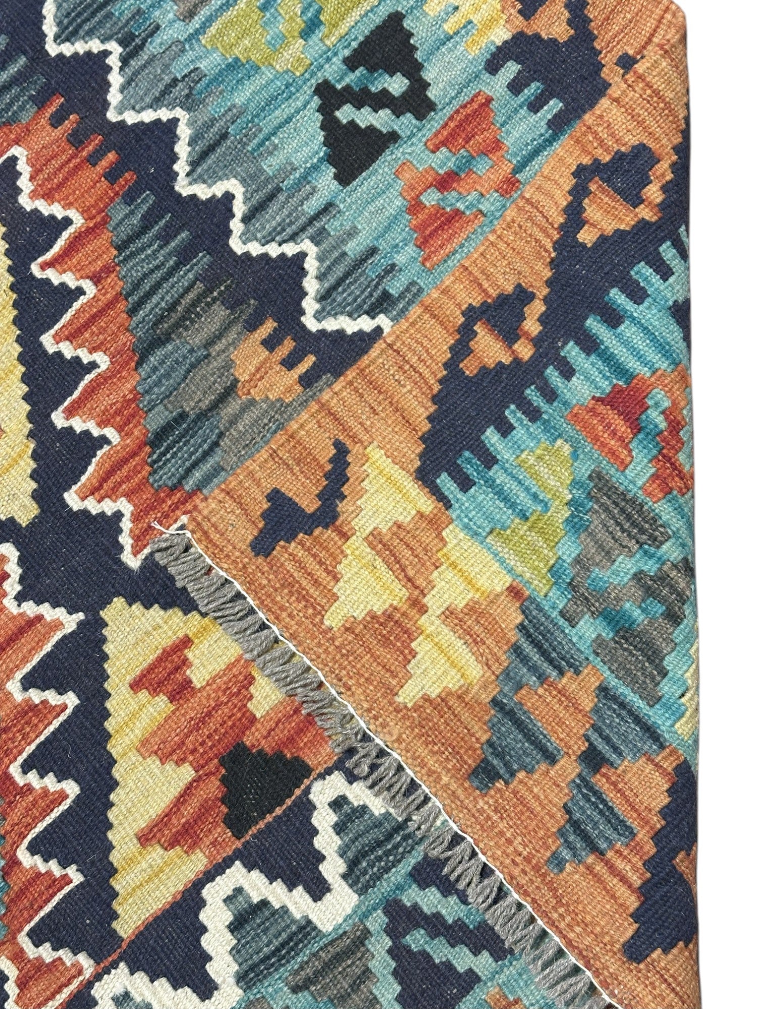 Hand-Woven Afghani Kilim Wool Rug 4'4" x 6'4"