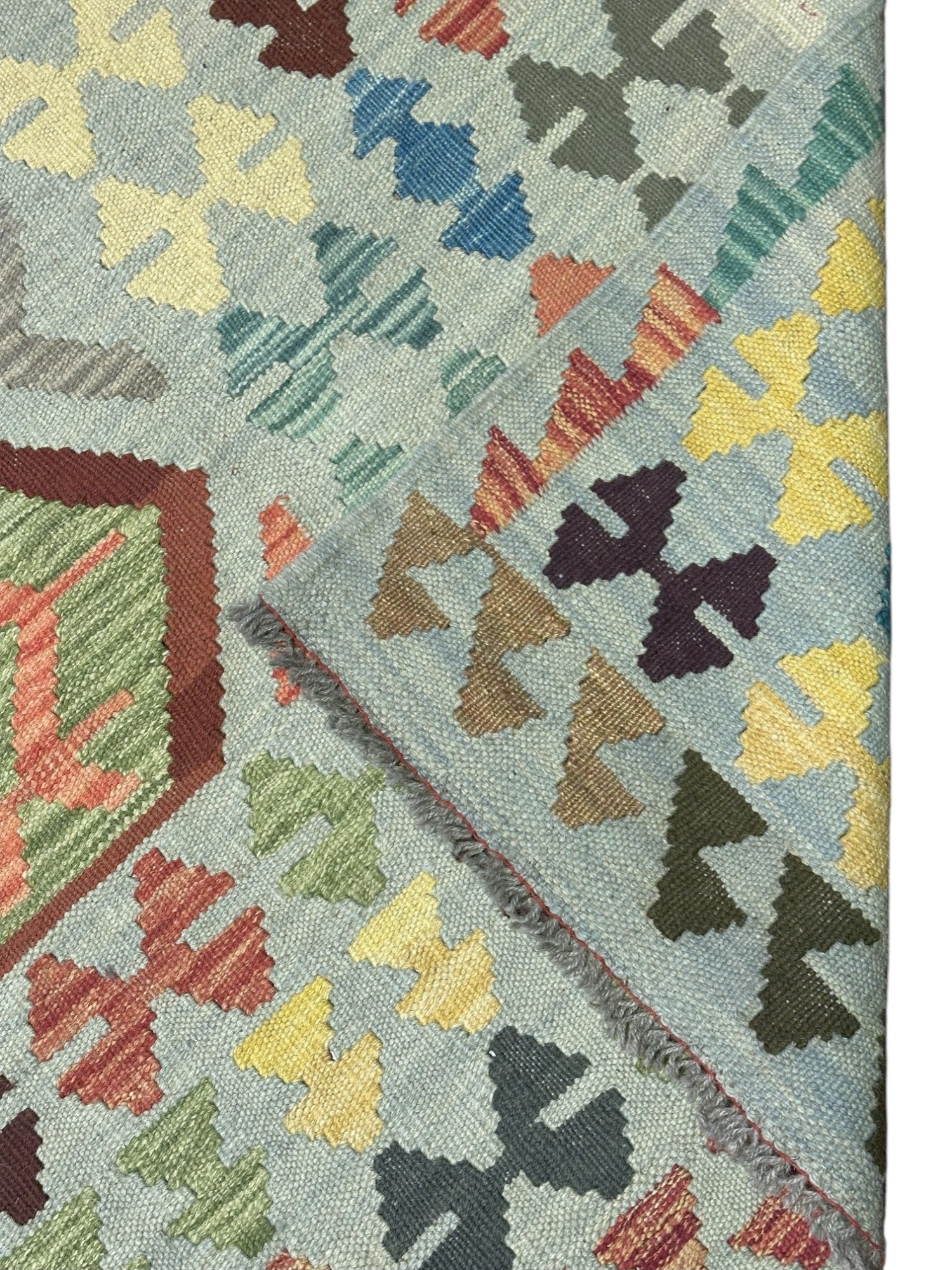 Hand-Woven Afghani Kilim Wool Rug 6'5" x 9'10"