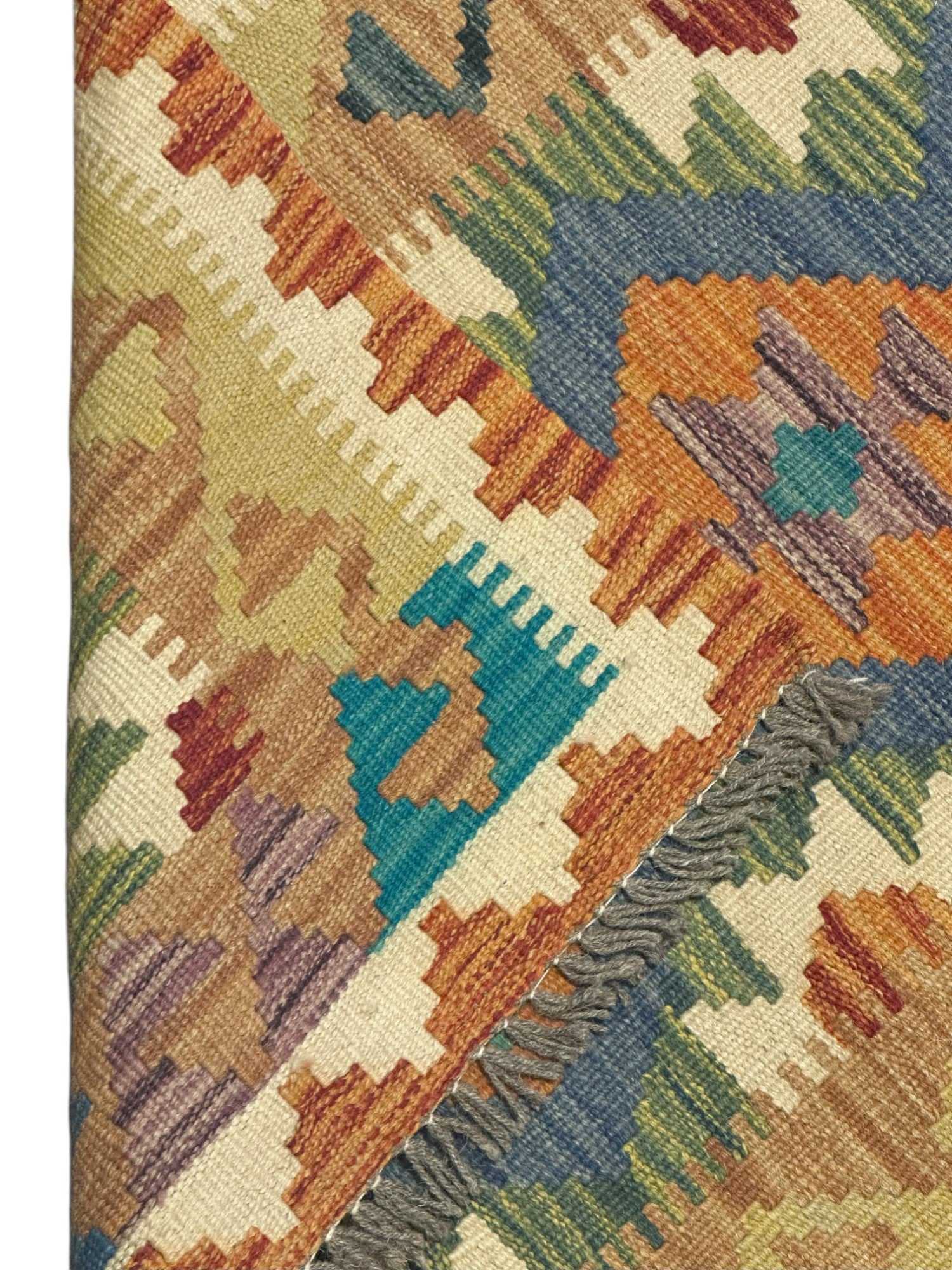 Hand-Woven Afghani Kilim Wool Rug 2'1" x 6'3"