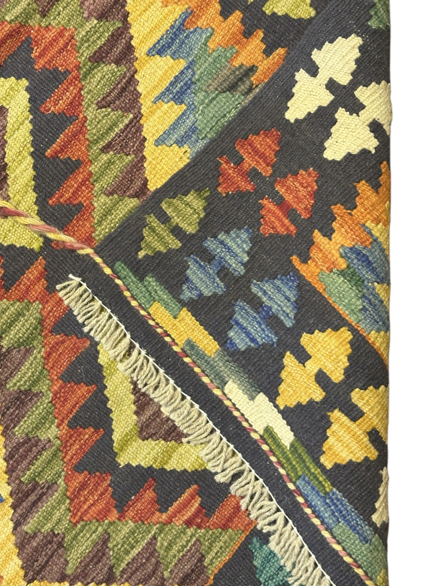 Hand-Woven Afghani Kilim Wool Rug 2'7" x 4'