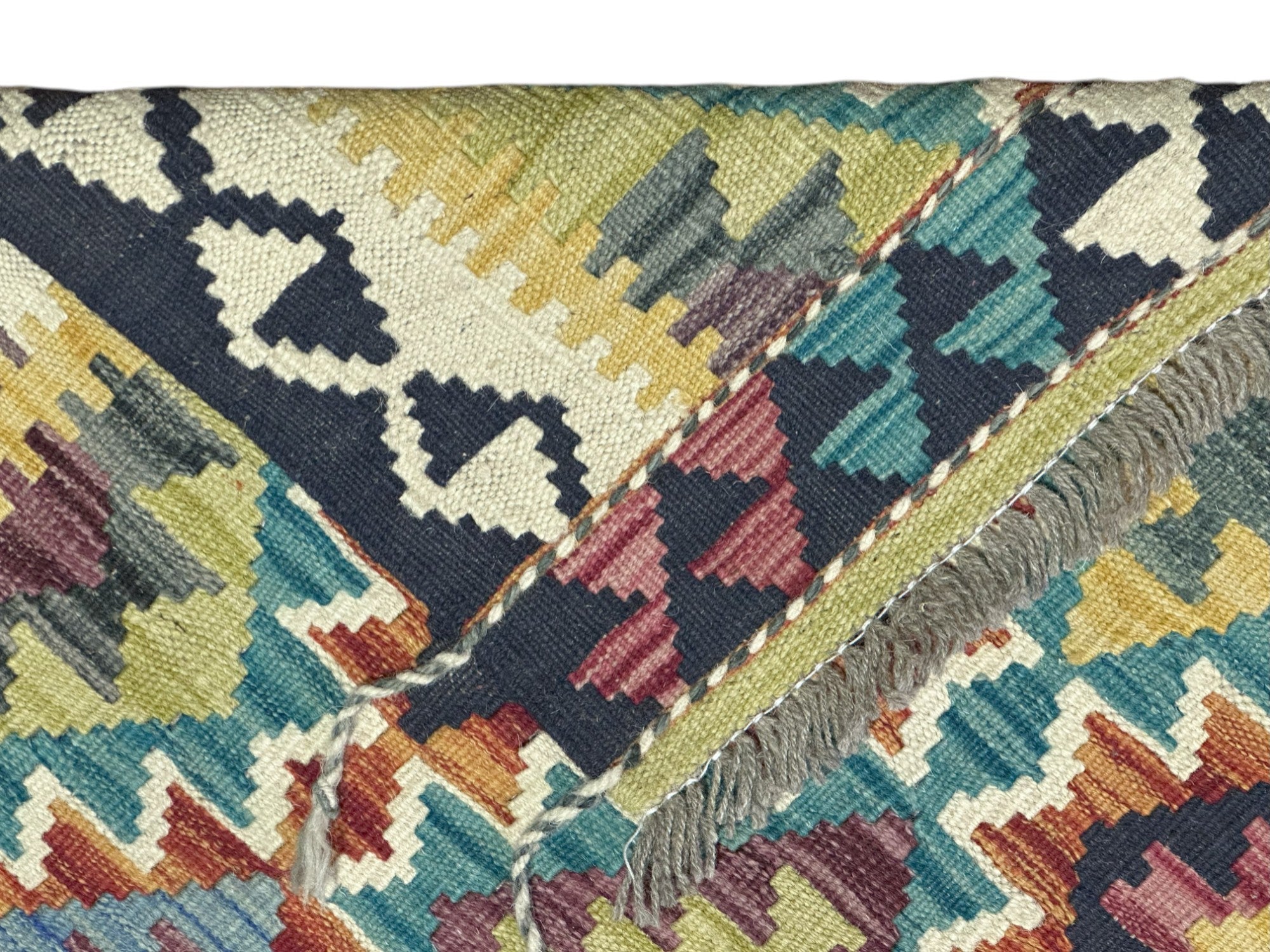 Hand-Woven Afghani Kilim Wool Rug 2'9" x 4'1"
