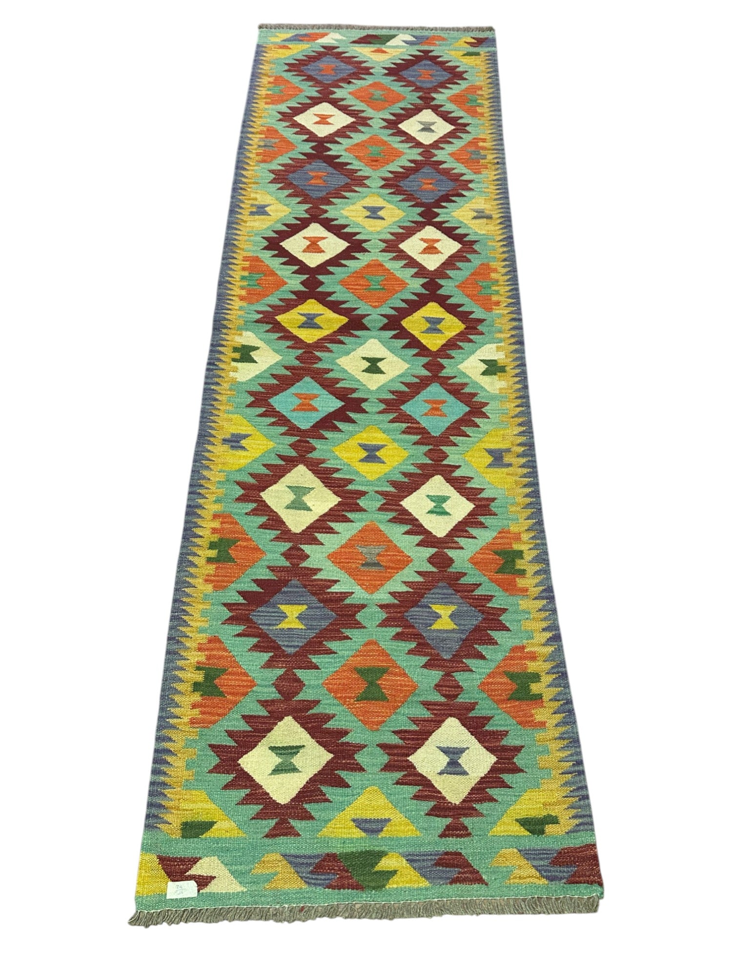 Hand-Woven Afghani Kilim Wool Rug 2'6" x 8'